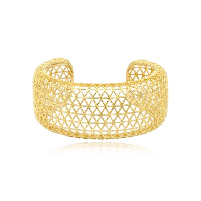 Betty Cuff Bracelet In Gold-Plated Chiseled Metal - Gold