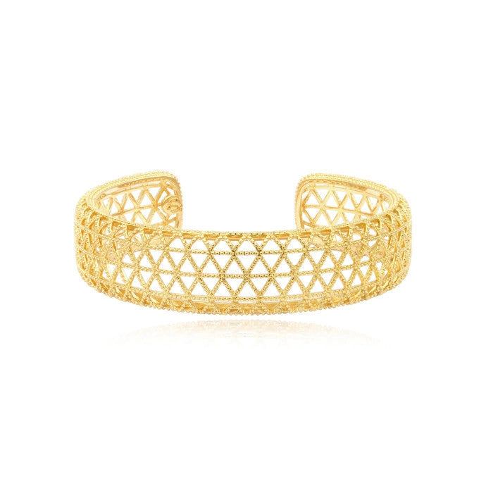 Betty Fine Cuff Bracelet In Gold-Plated Chiseled Metal – Gold