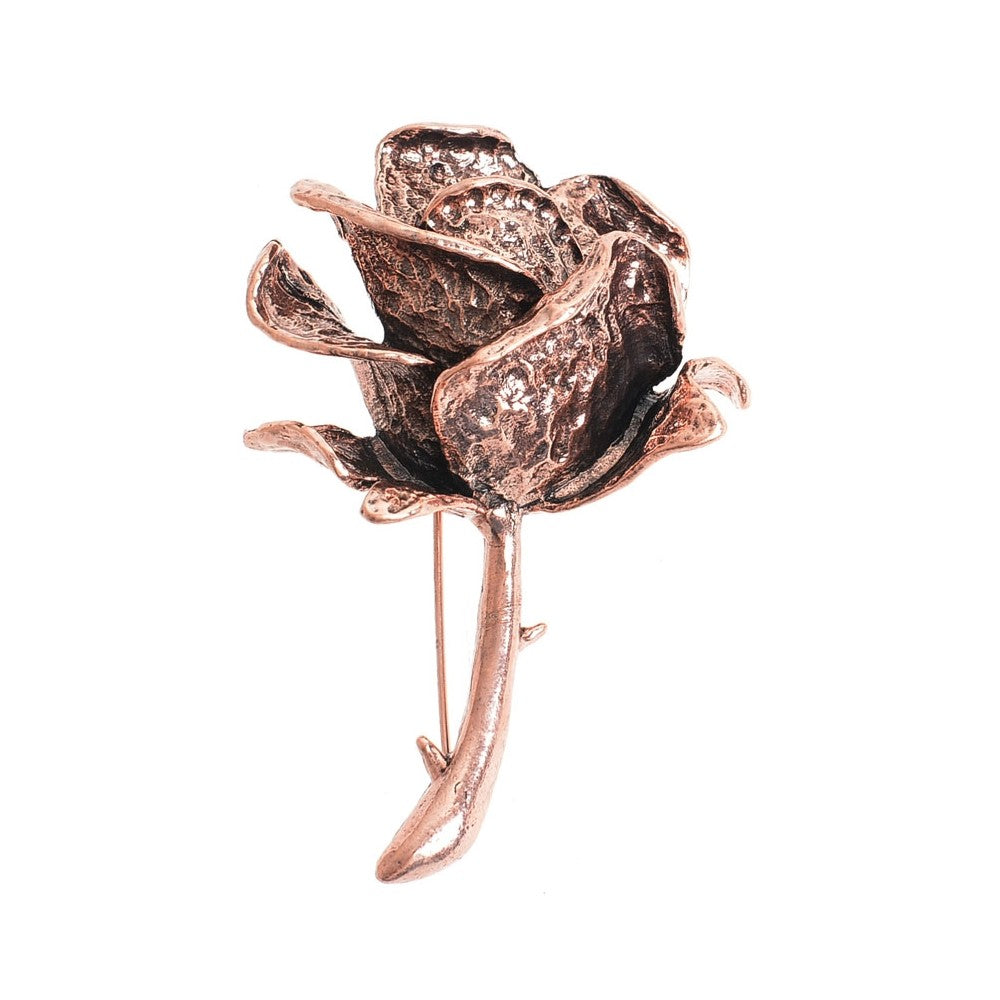 Brooch Flower Metal - Copper