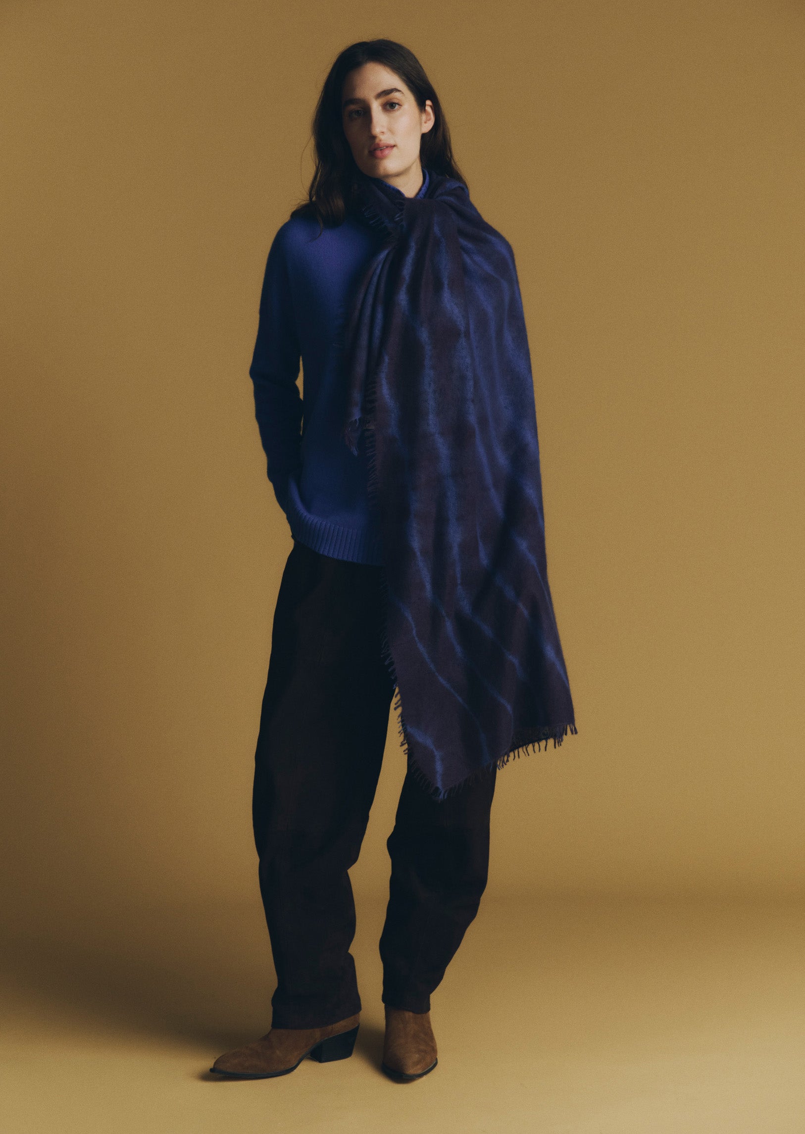 Lightweight Open Knitted Tie Dye Shawl