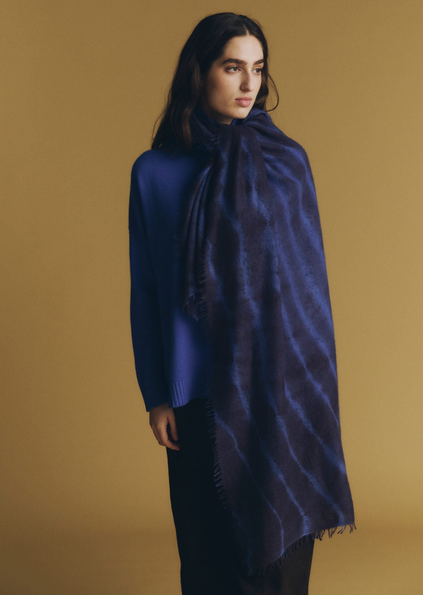 Lightweight Open Knitted Tie Dye Shawl