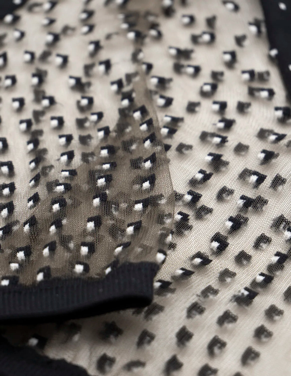 Sheer Graphic Socks — Crescent Dunes Black
