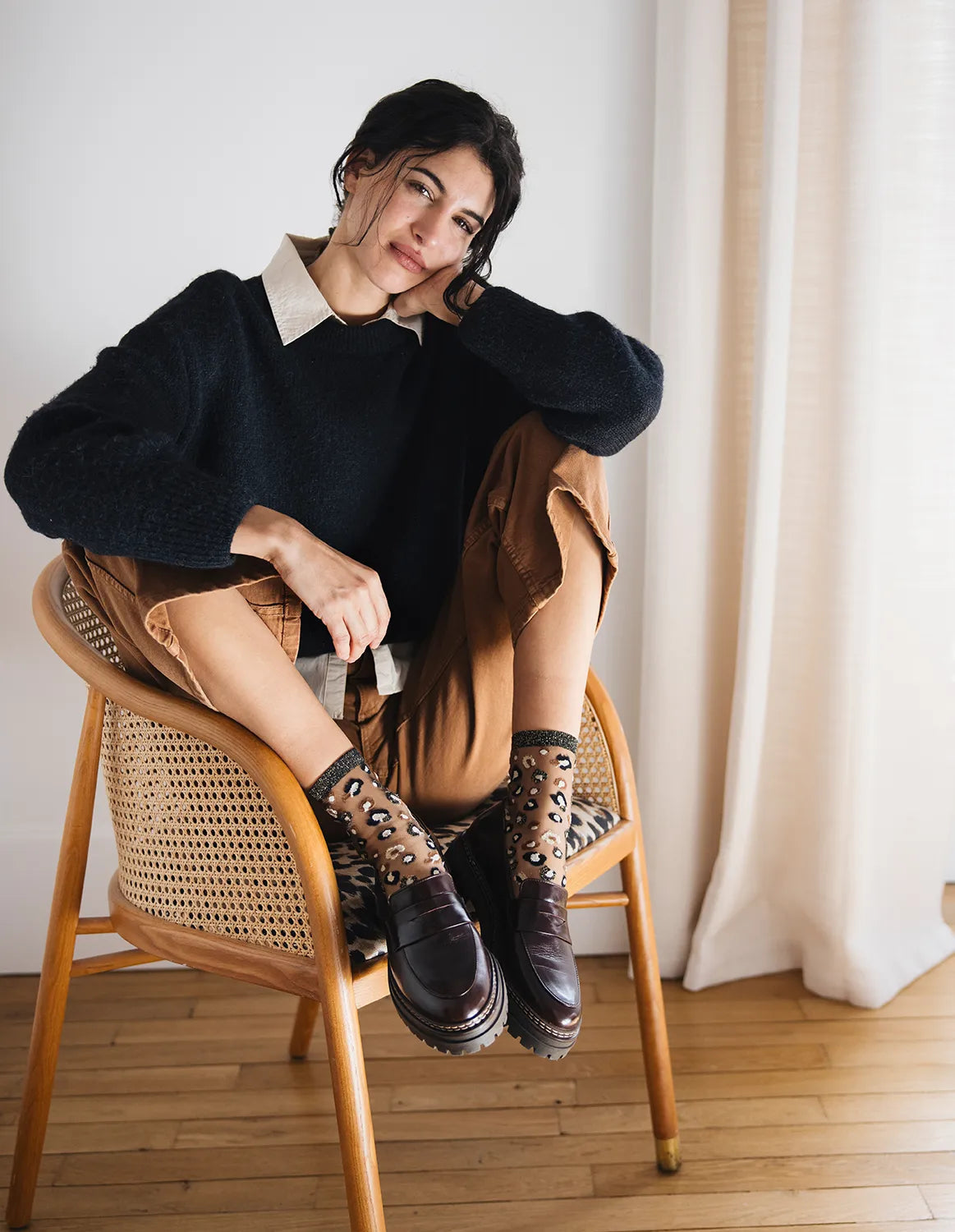 Sheer Leopard Socks — Horseshoe Bend Gold