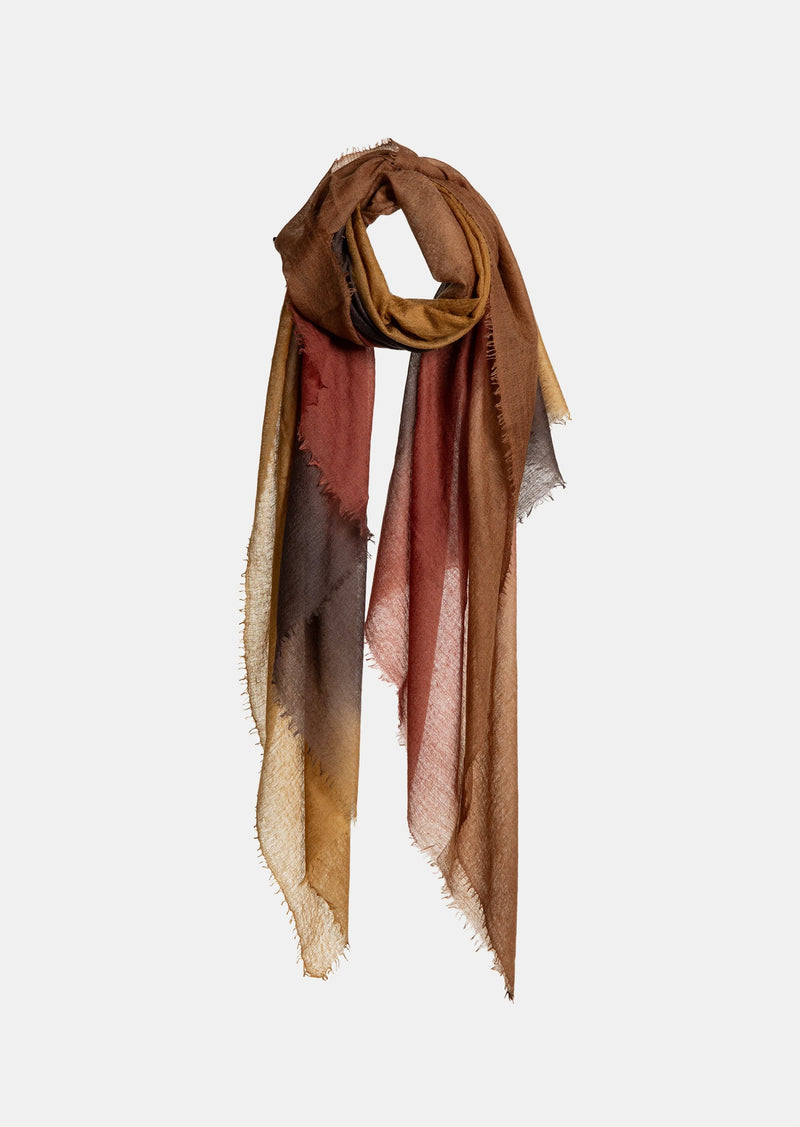 Souffle Semi-Felted Cashmere Shawl Degrade Fire