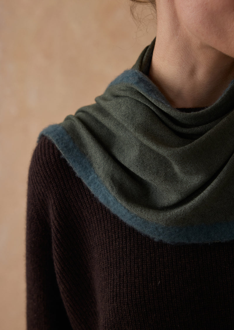 Cashmere & Silk Bandana with Felted Borders Elder & Nectar