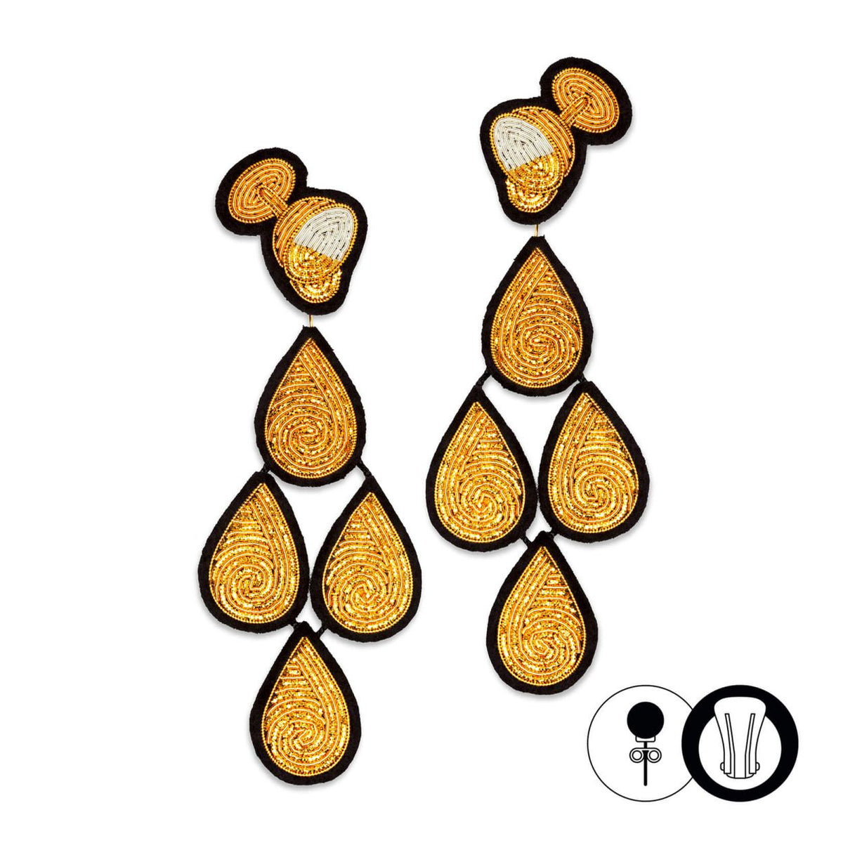 Champagne Fountain Clip-On Earrings