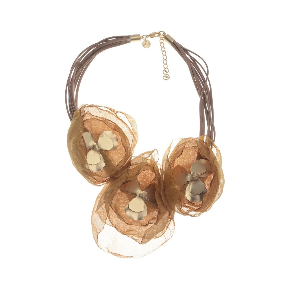 Triple Flower Metal Neck - Mustard