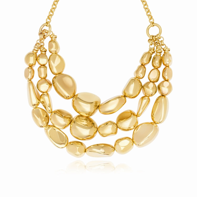 Loulou Adjustable Triple Chain Necklace - Gold