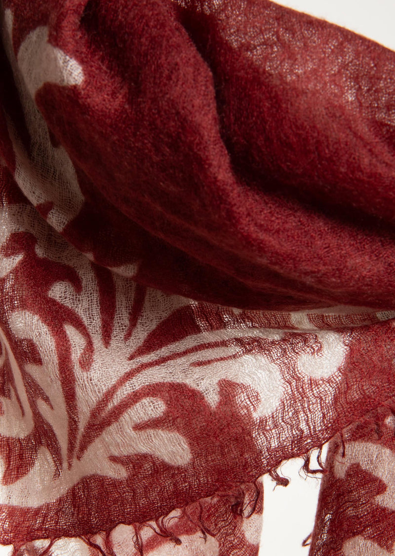 Souffle Square Cashmere Print Shawl Royal Bloom Lacquer