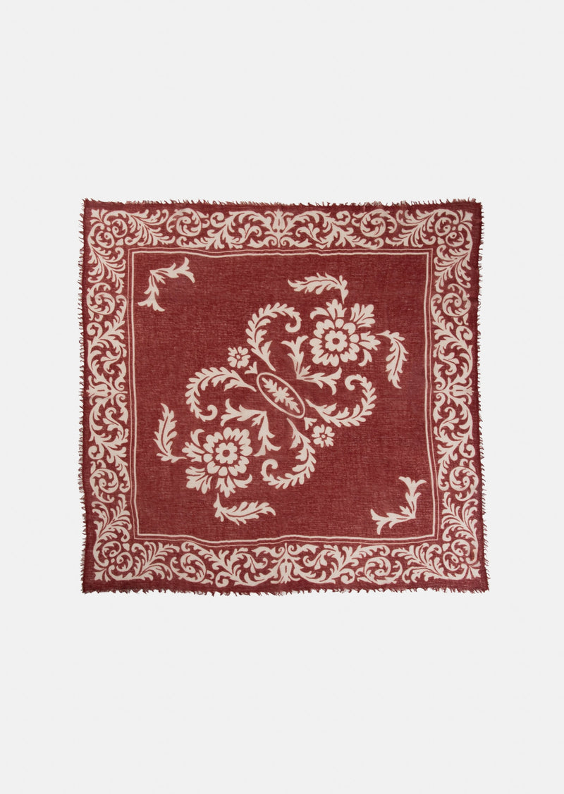 Souffle Square Cashmere Print Shawl Royal Bloom Lacquer