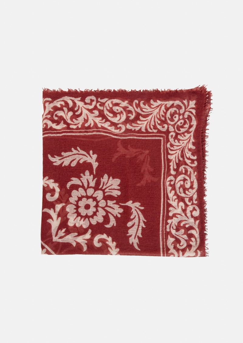 Souffle Square Cashmere Print Shawl Royal Bloom Lacquer