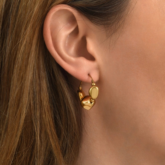 Small Loulou Hoop Earrings in Gold-Plated Metal – Gold