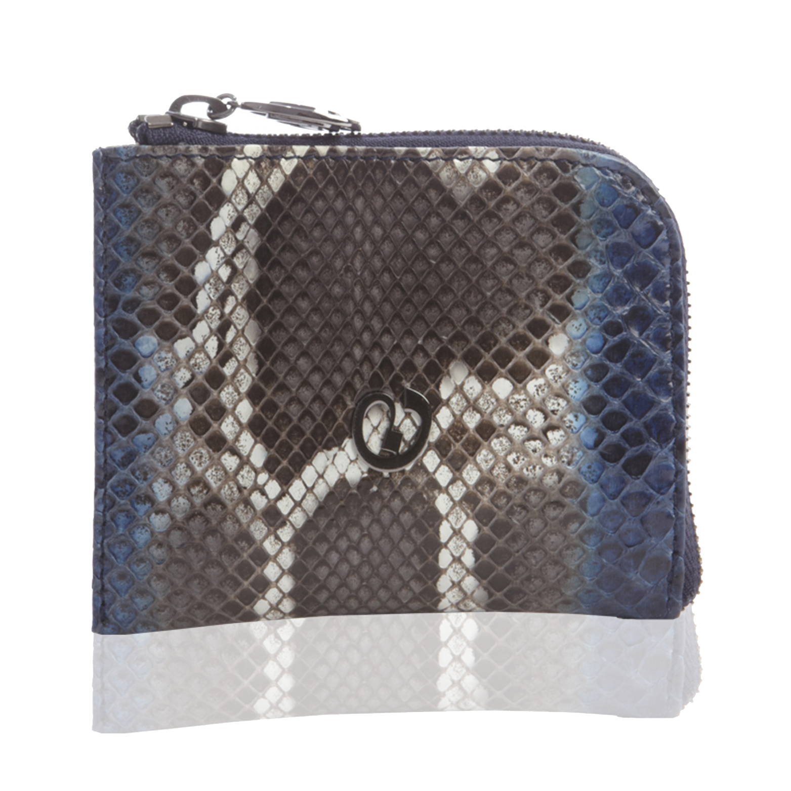 Small Square Zip Around Wallet - Navy