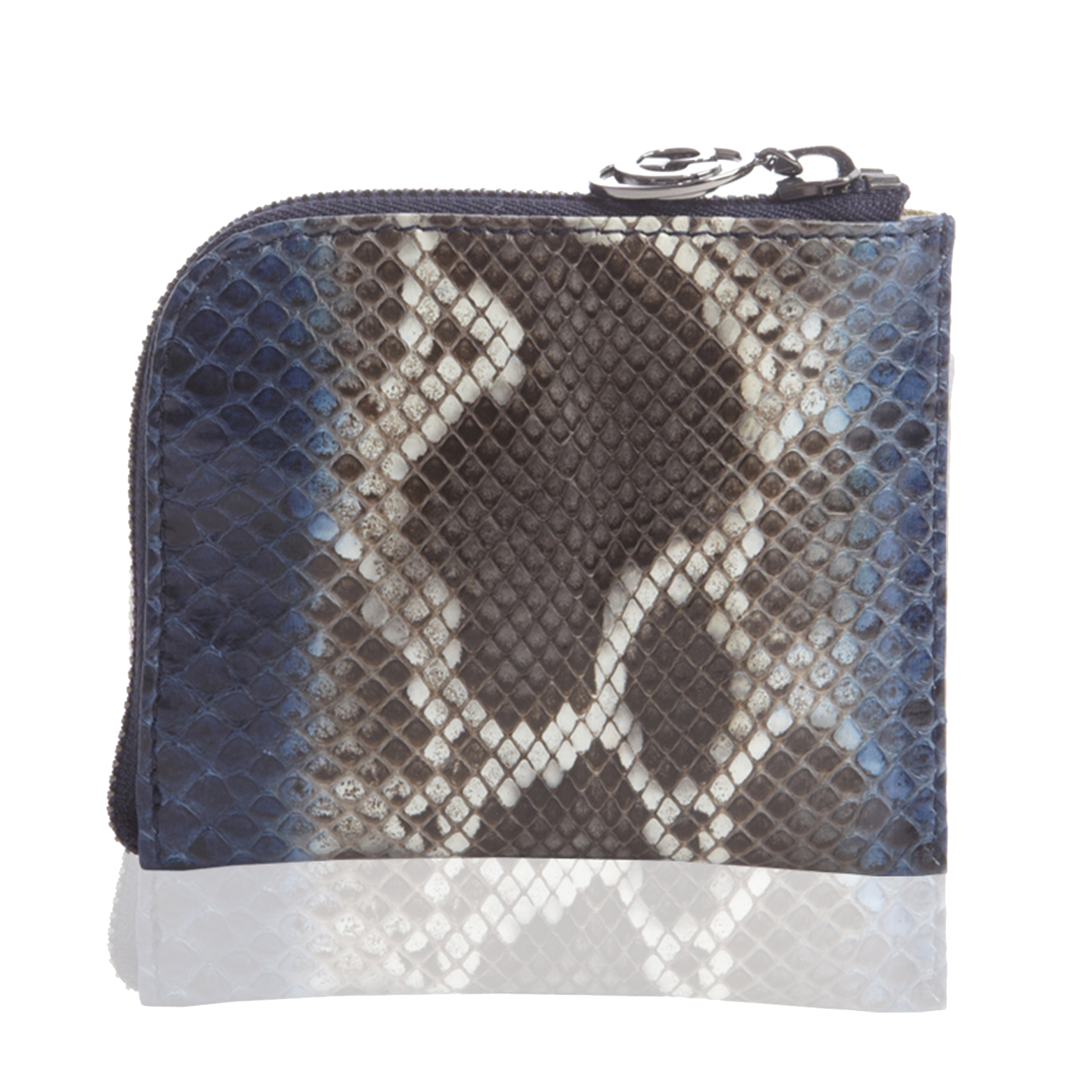 Small Square Zip Around Wallet - Navy