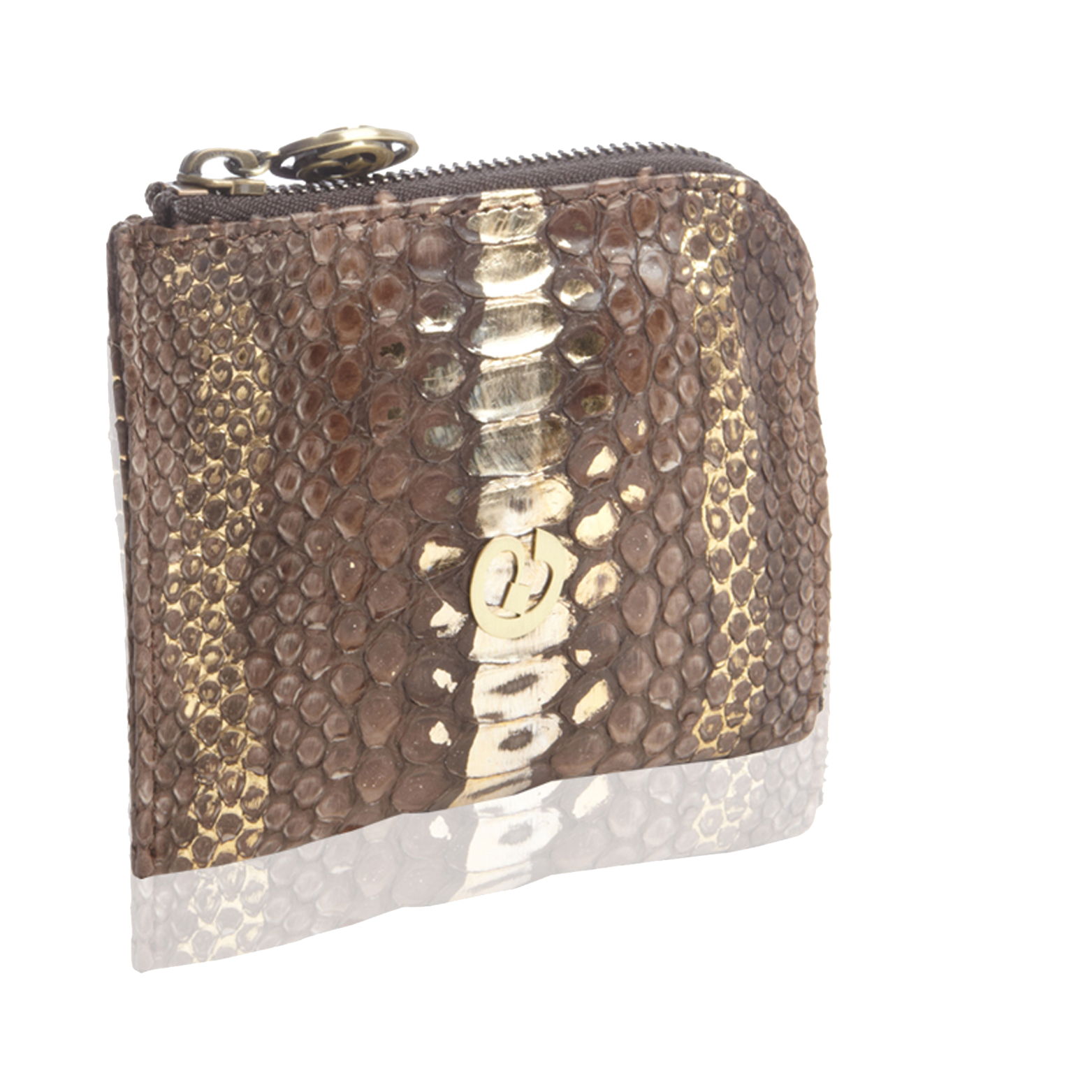 Small Square Zip Around Wallet Brown