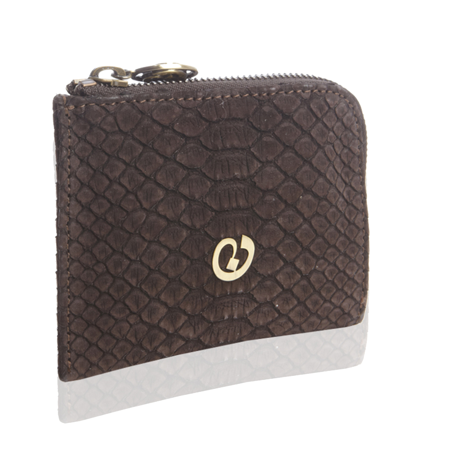 Small Square Zip Around Wallet - Chocolate