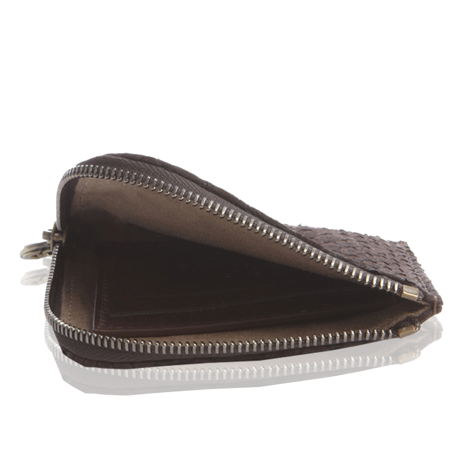Small Square Zip Around Wallet - Chocolate