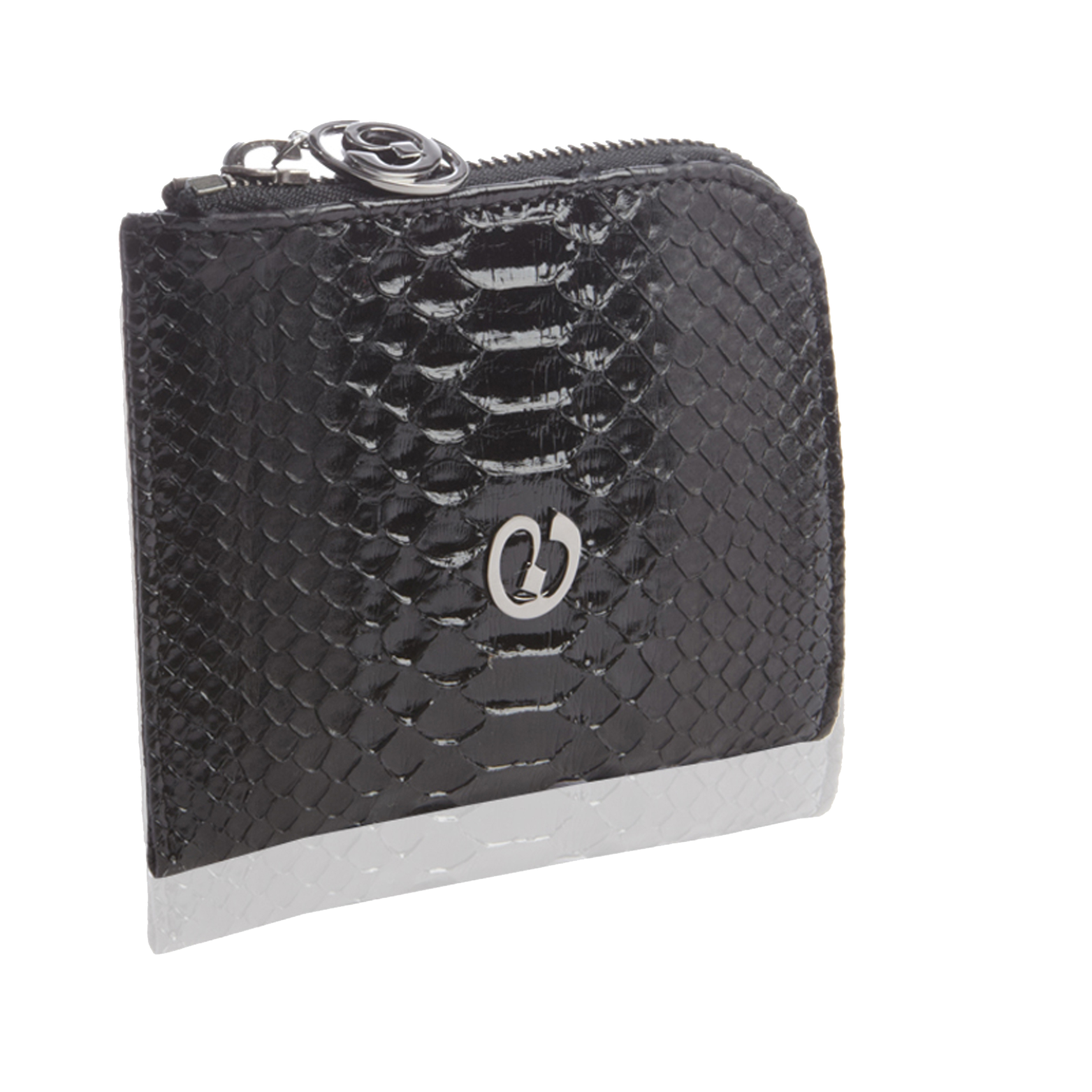 Small Square Zip Around Wallet Black