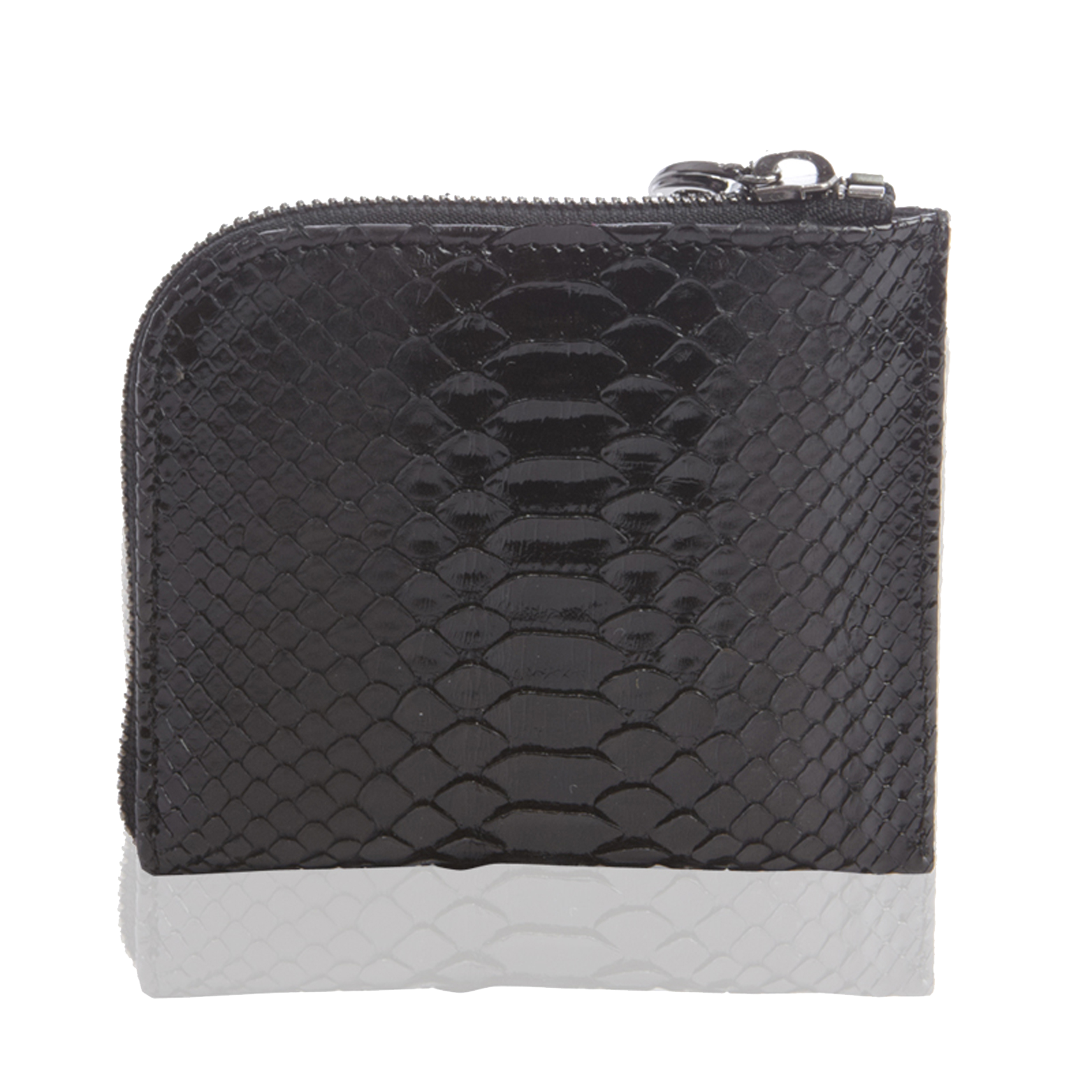 Small Square Zip Around Wallet - Black