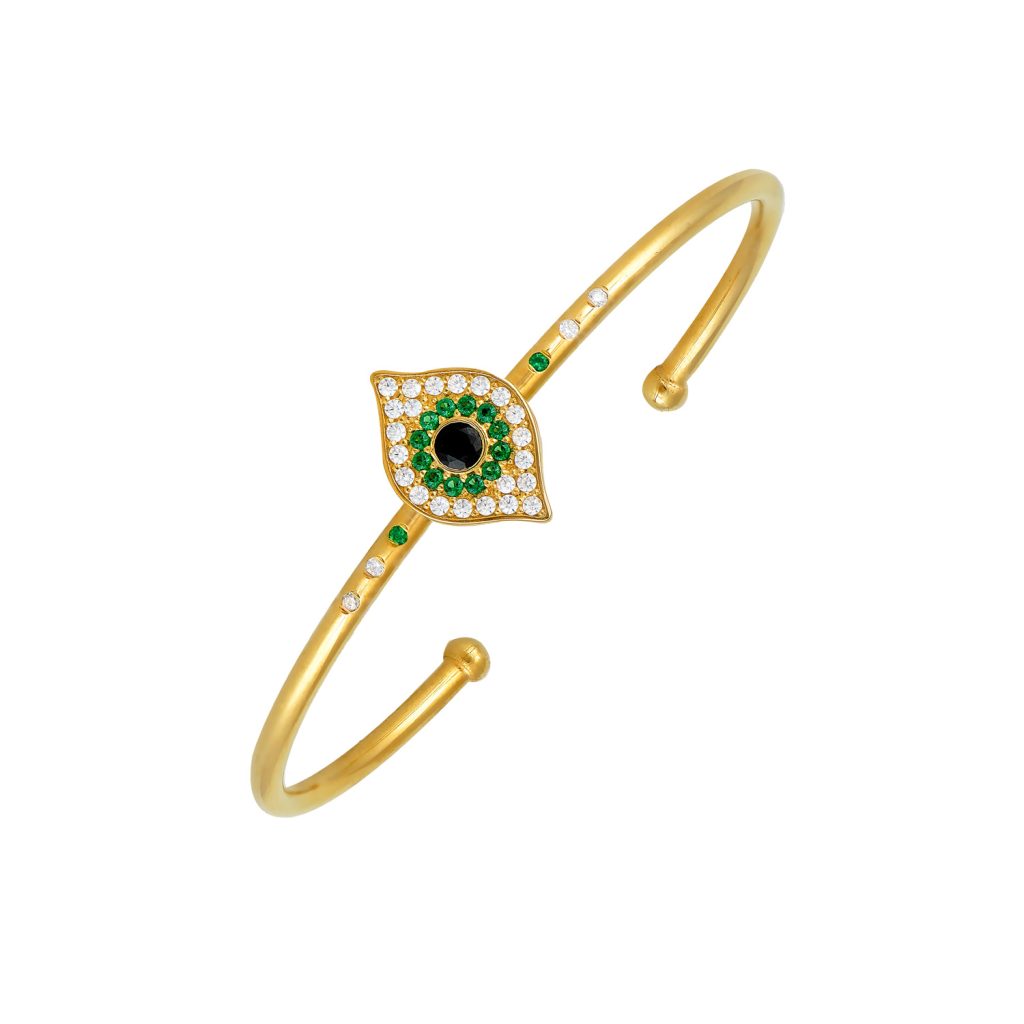 Eye Bangle - White / Green