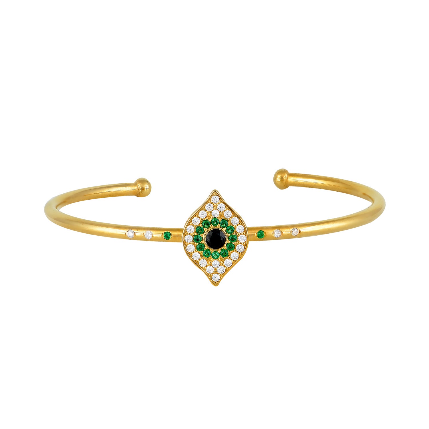Eye Bangle - White / Green
