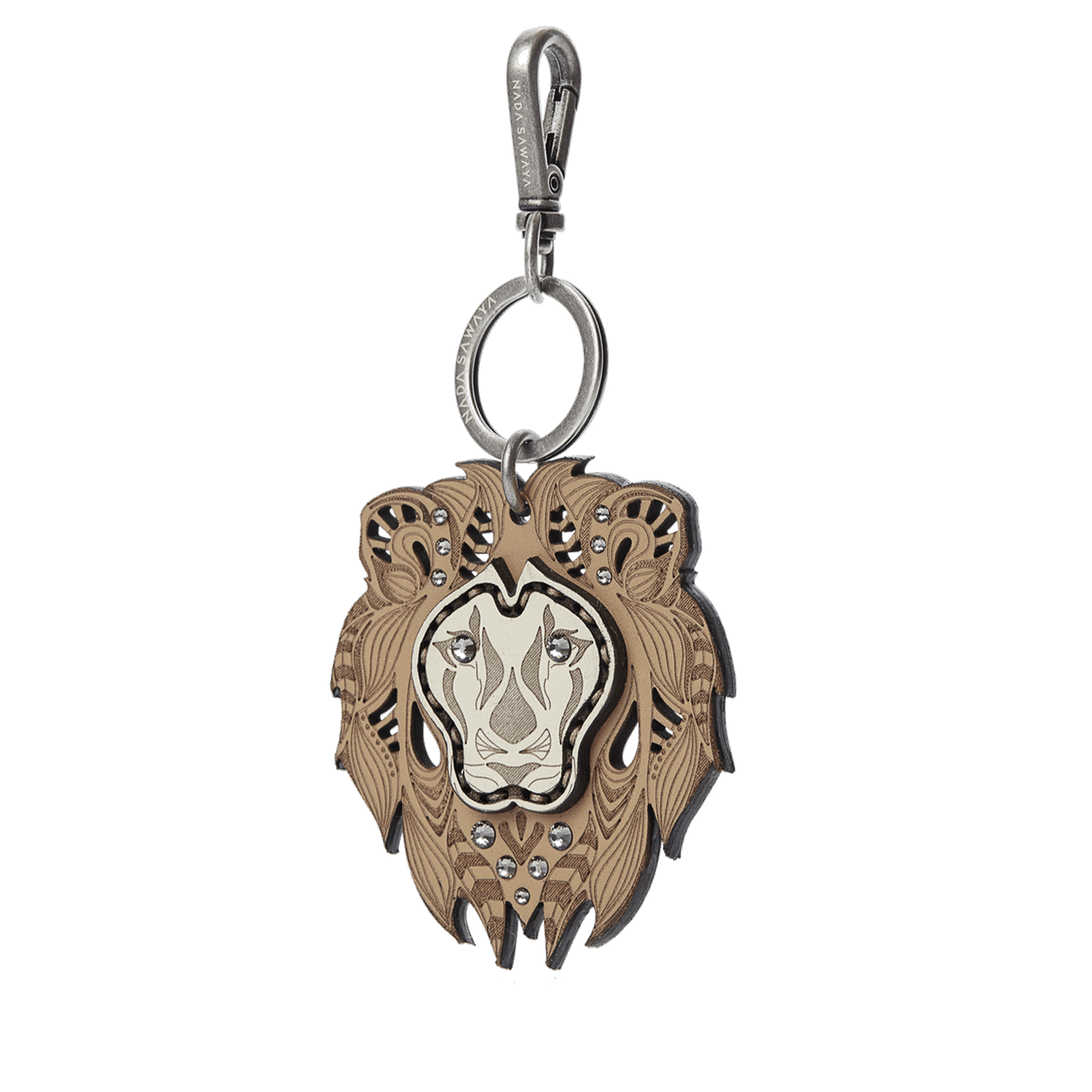 FL by NADA SAWAYA Bag Charm Tan / Lamb Lion Laser Cut Leather Charm