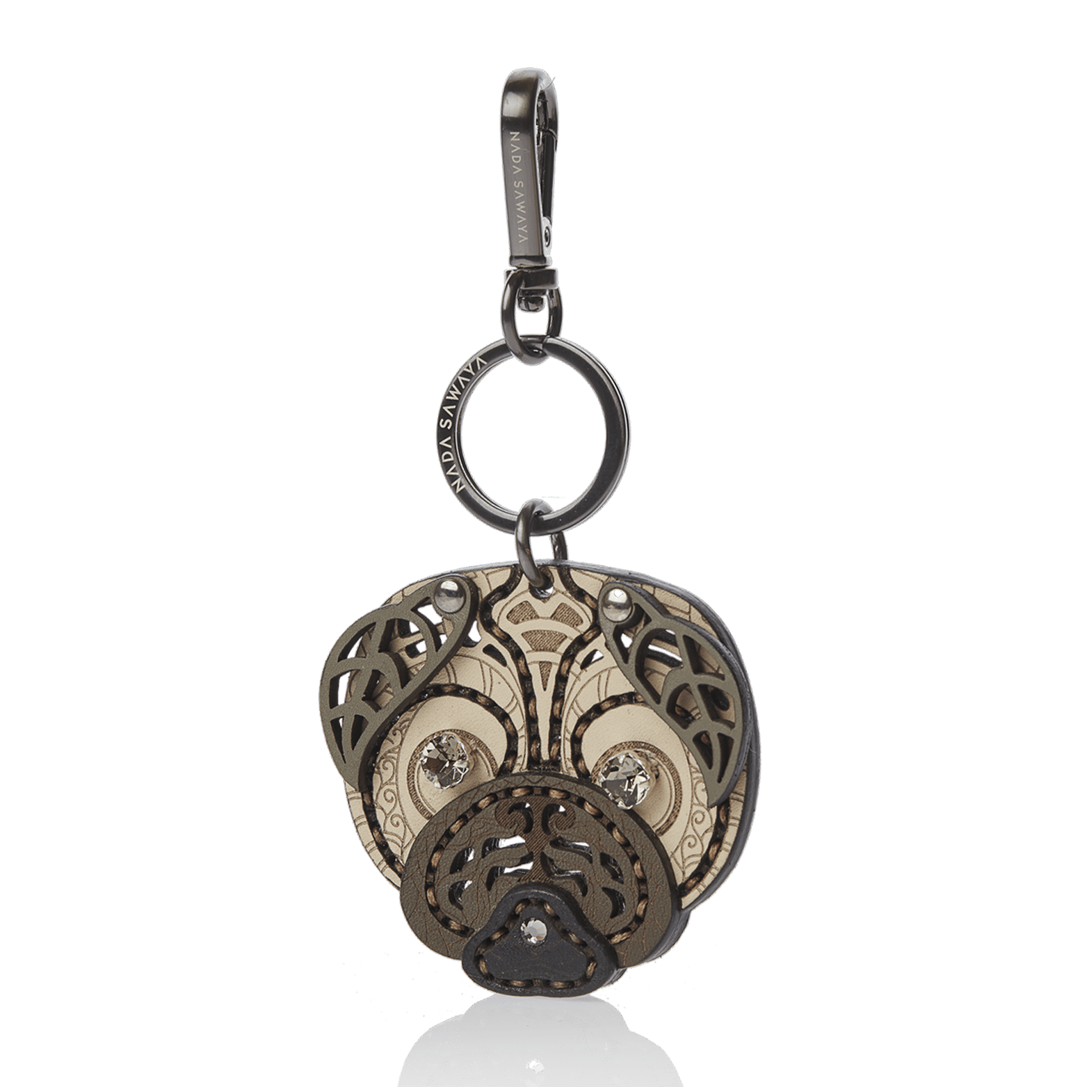 FL by NADA SAWAYA Bag Charm Neutral-tone Pug Laser Cut Leather Charm