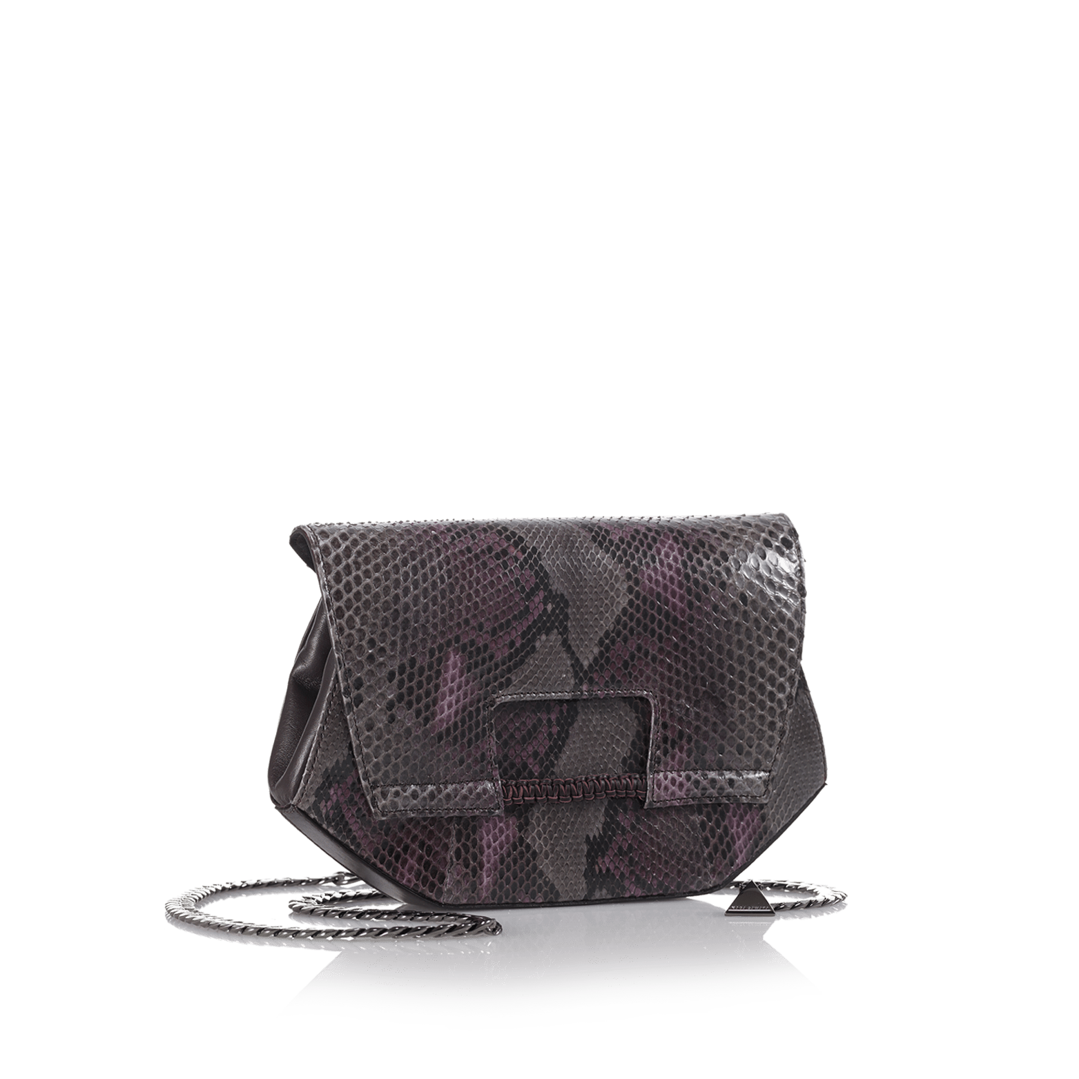 FL by NADA SAWAYA Clutch Purple and Grey Alma - Python and Leather Clutch