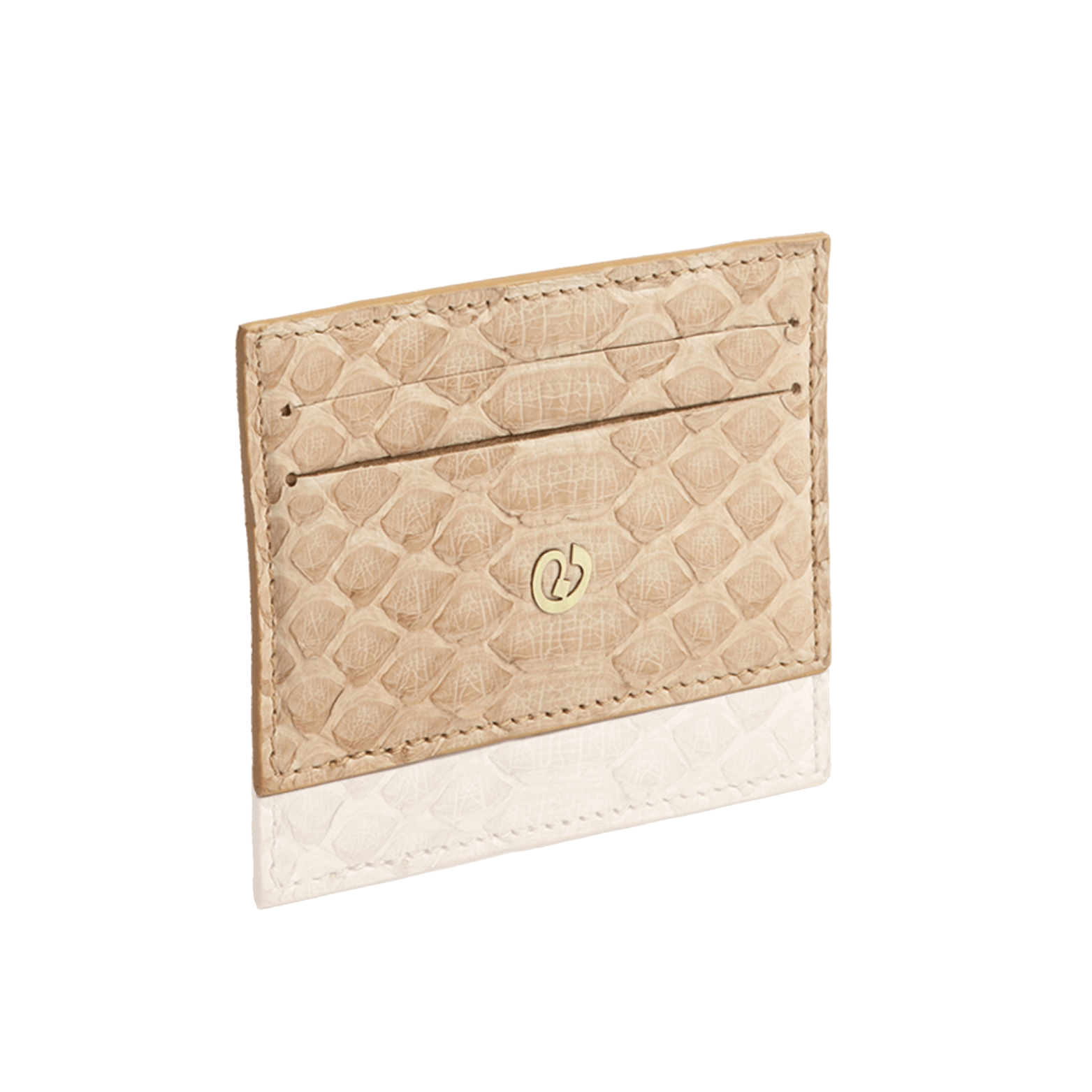 FL by NADA SAWAYA Card Case Beige / Antic Brass Python Card Case