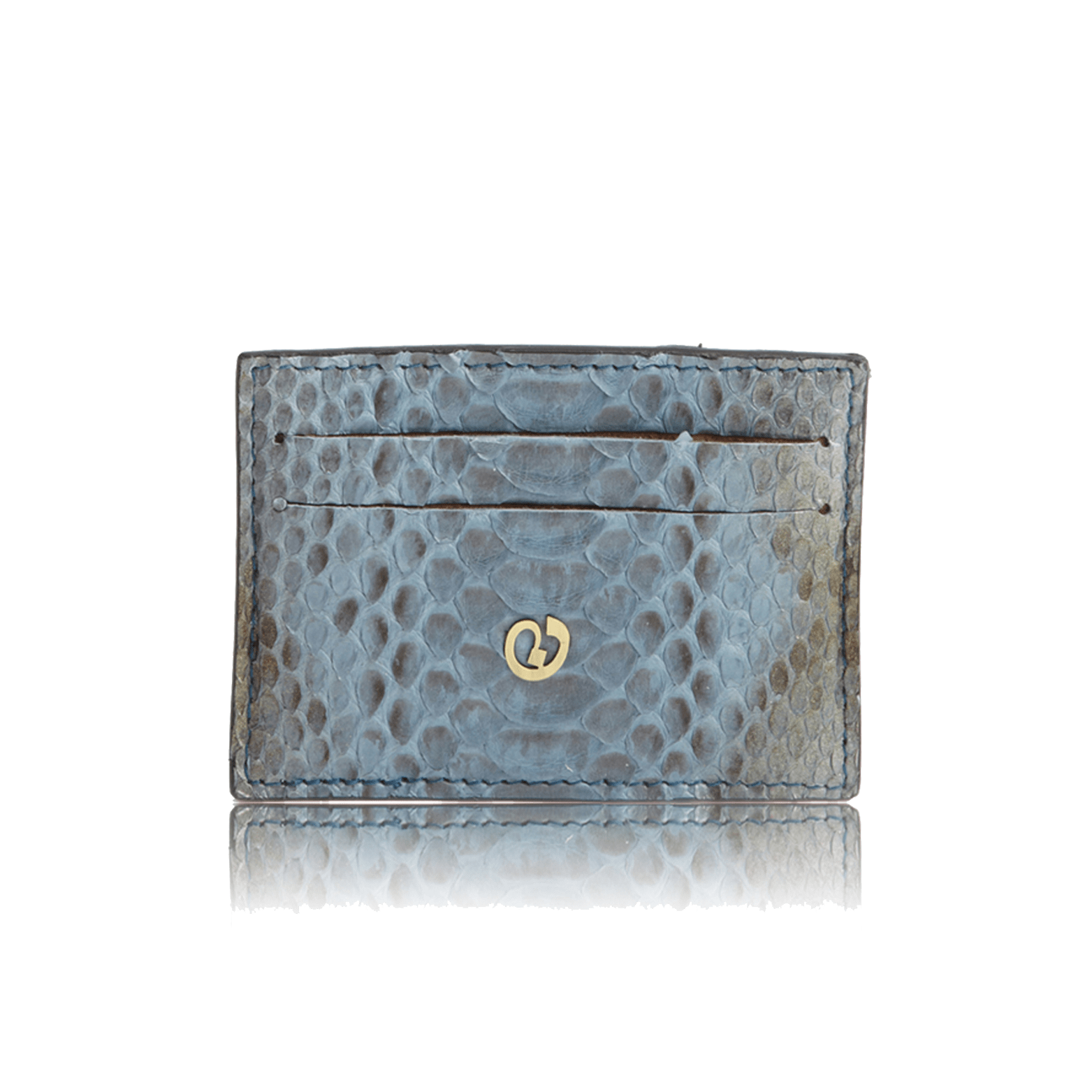 FL by NADA SAWAYA Credit Card Holder Blue Jeans Python Card Case