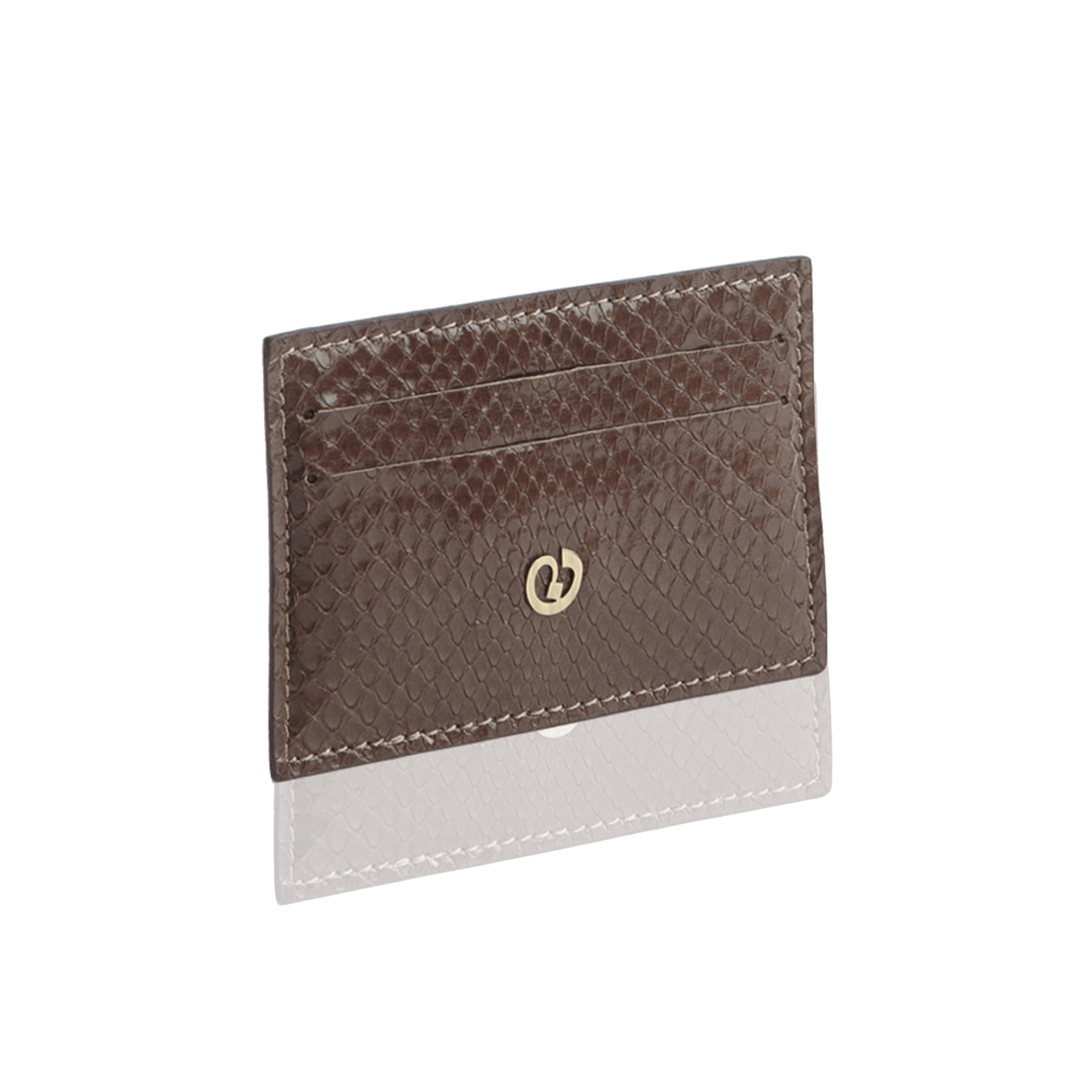 FL by NADA SAWAYA Card Case Brown / Antic Brass Python Card Case