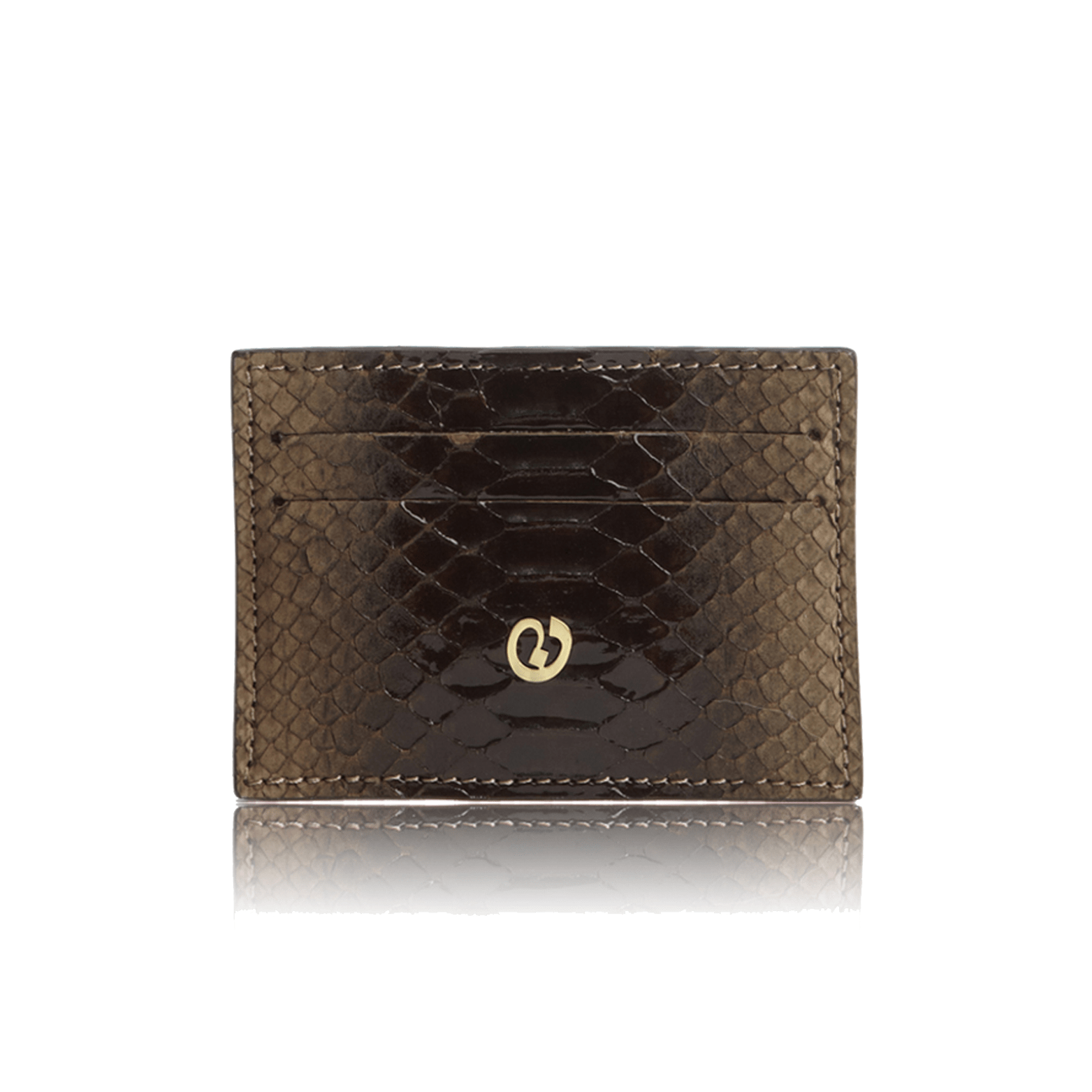FL by NADA SAWAYA Credit Card Holder Coffee Python Card Case