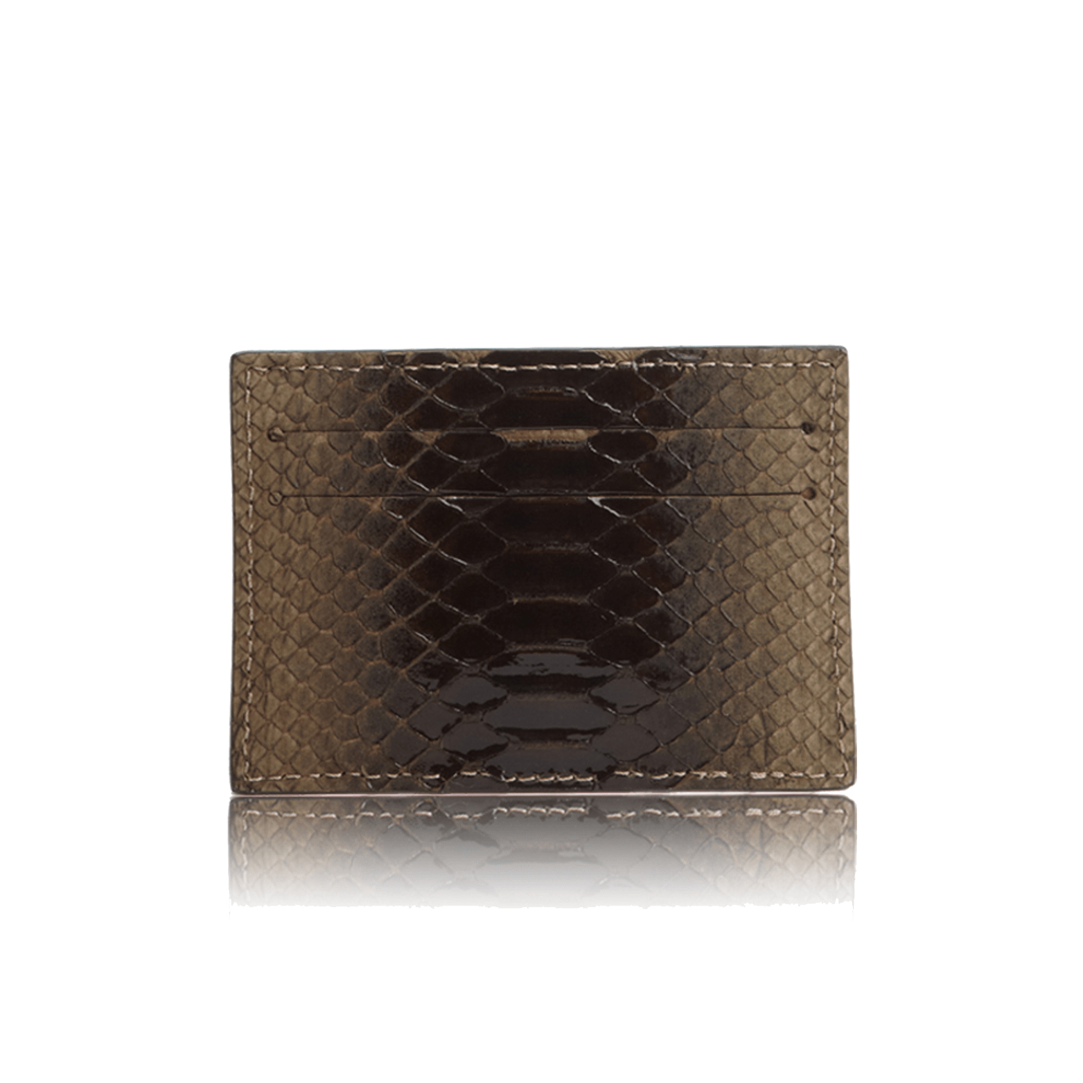 FL by NADA SAWAYA Credit Card Holder Coffee Python Card Case