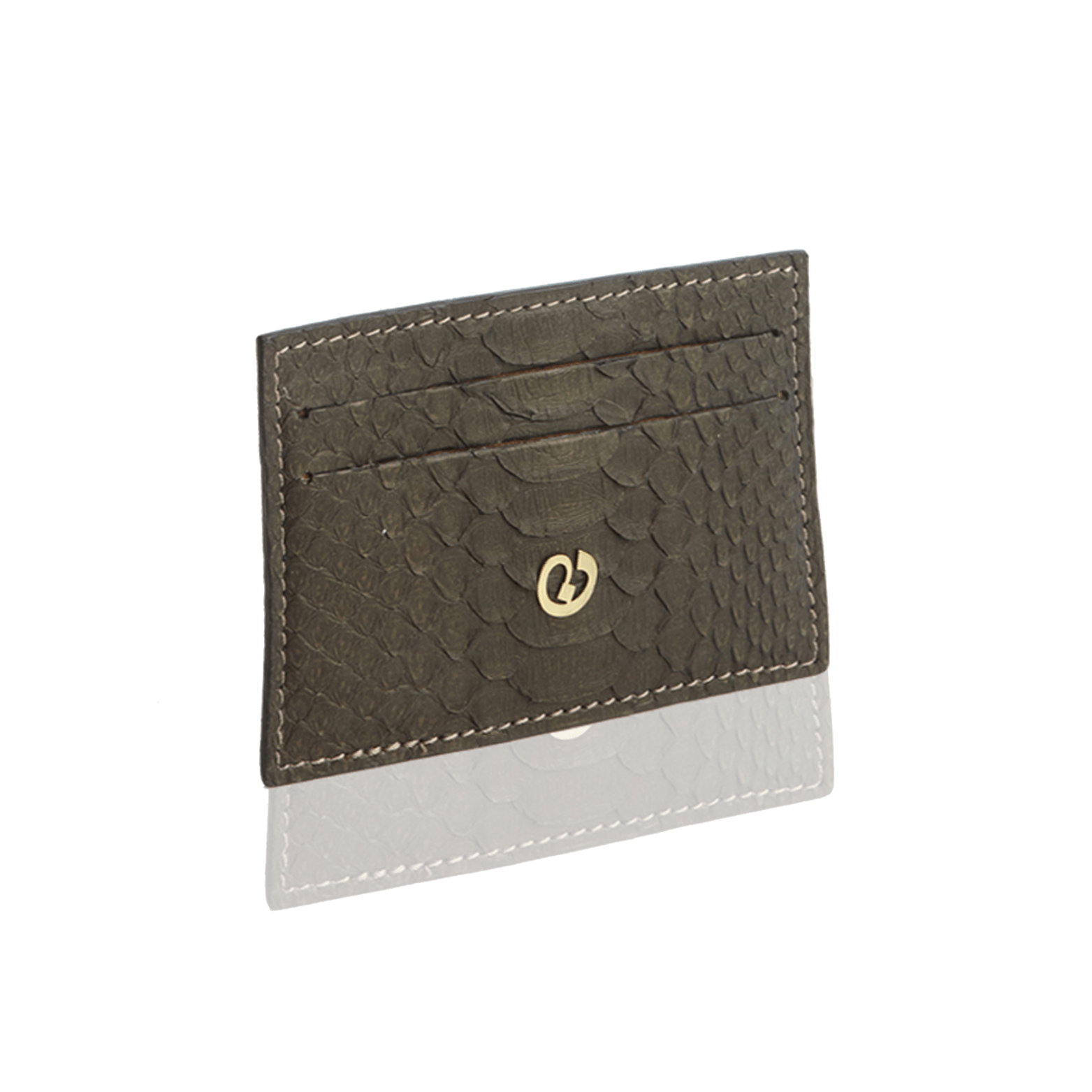 FL by NADA SAWAYA Card Case Dark Brown / Antic Brass Python Card Case
