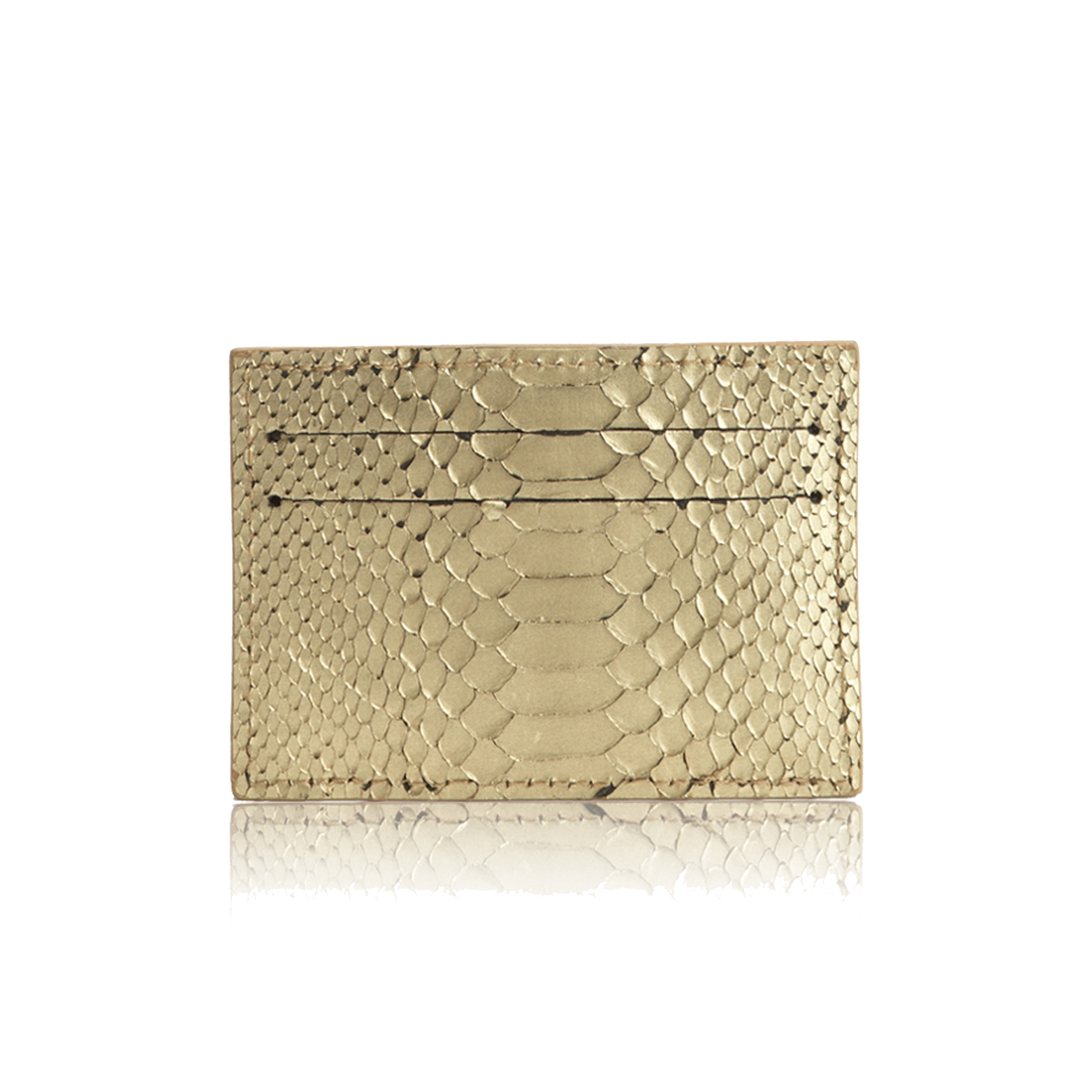 FL by NADA SAWAYA Credit Card Holder Gold Python Card Case