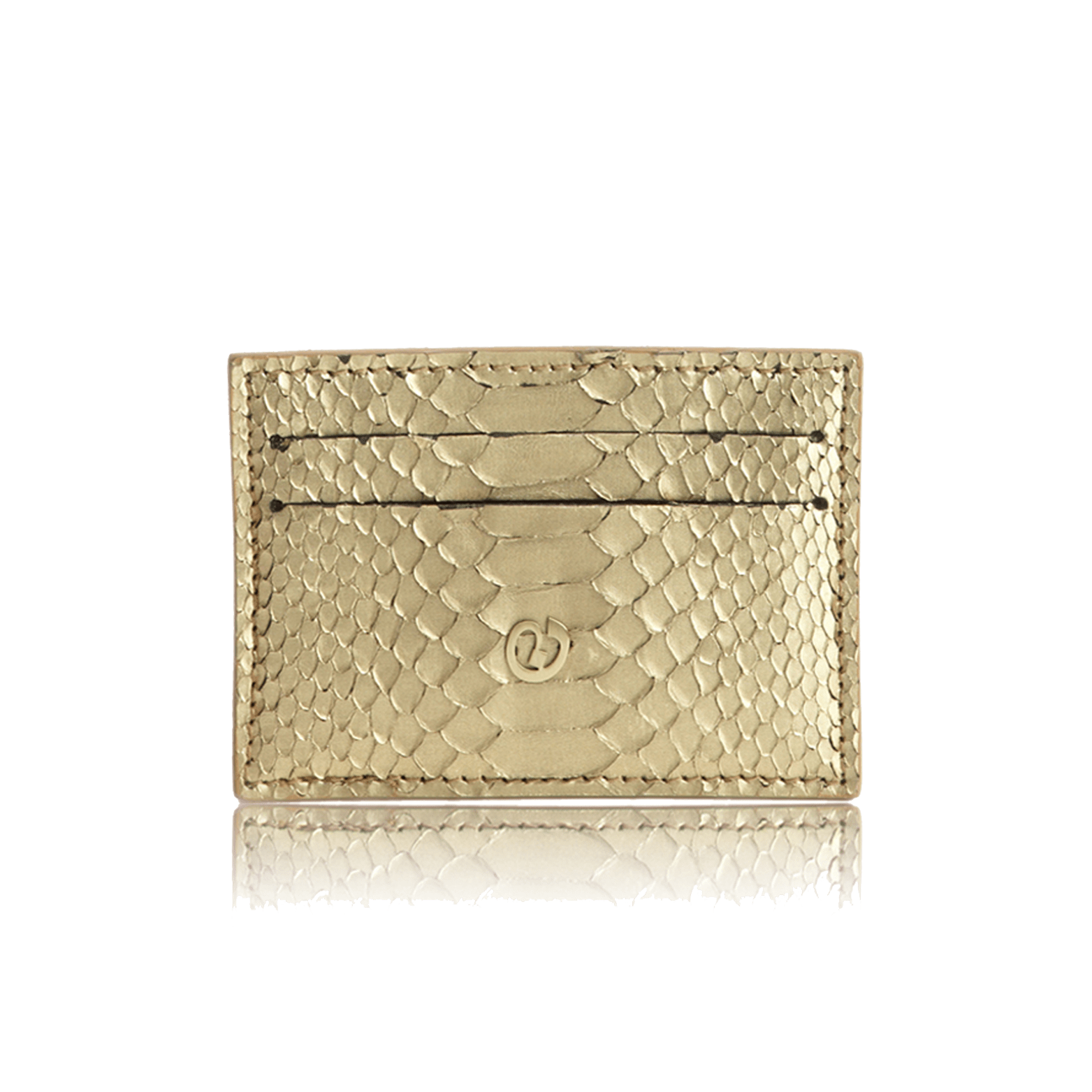 FL by NADA SAWAYA Credit Card Holder Gold Python Card Case