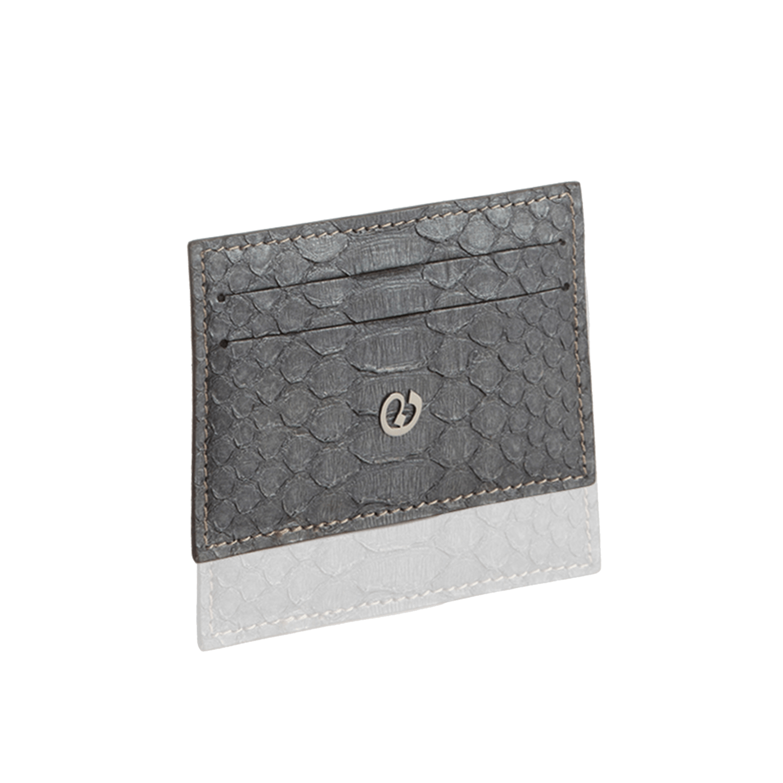 FL by NADA SAWAYA Credit Card Holder Navy / Gunmetal Python Card Case