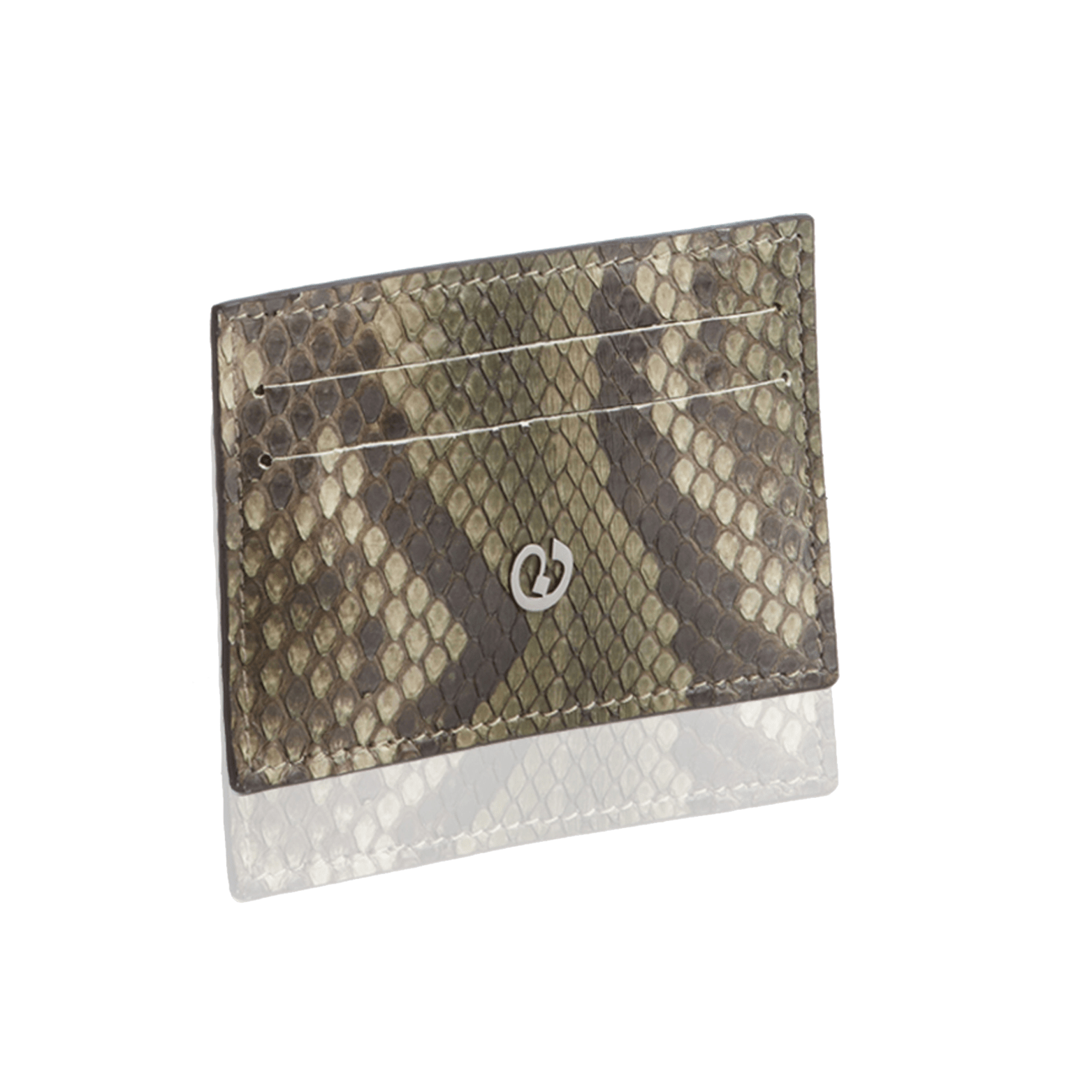 FL by NADA SAWAYA Credit Card Holder Olive / Gunmetal Python Card Case