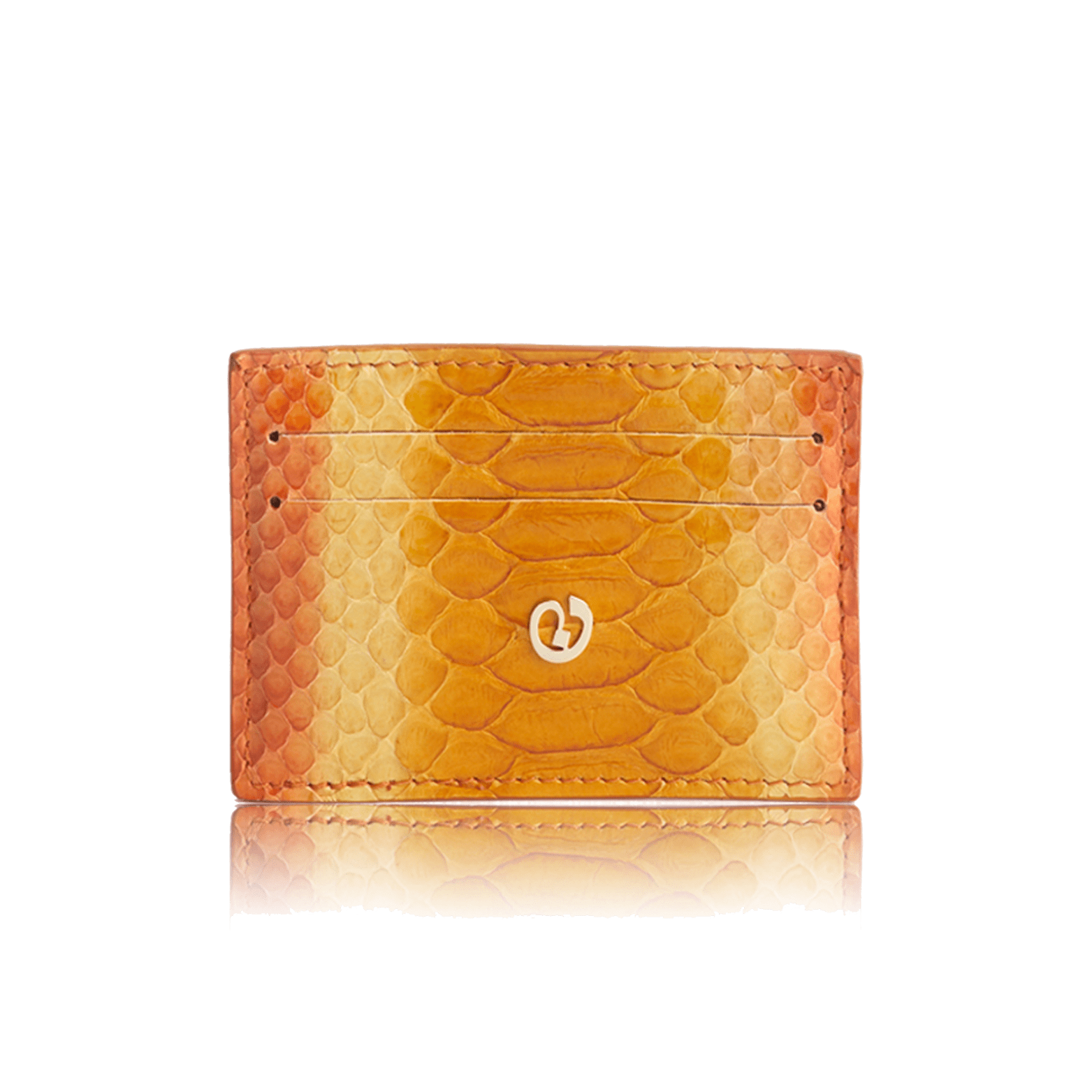 FL by NADA SAWAYA Credit Card Holder Orange Python Card Case