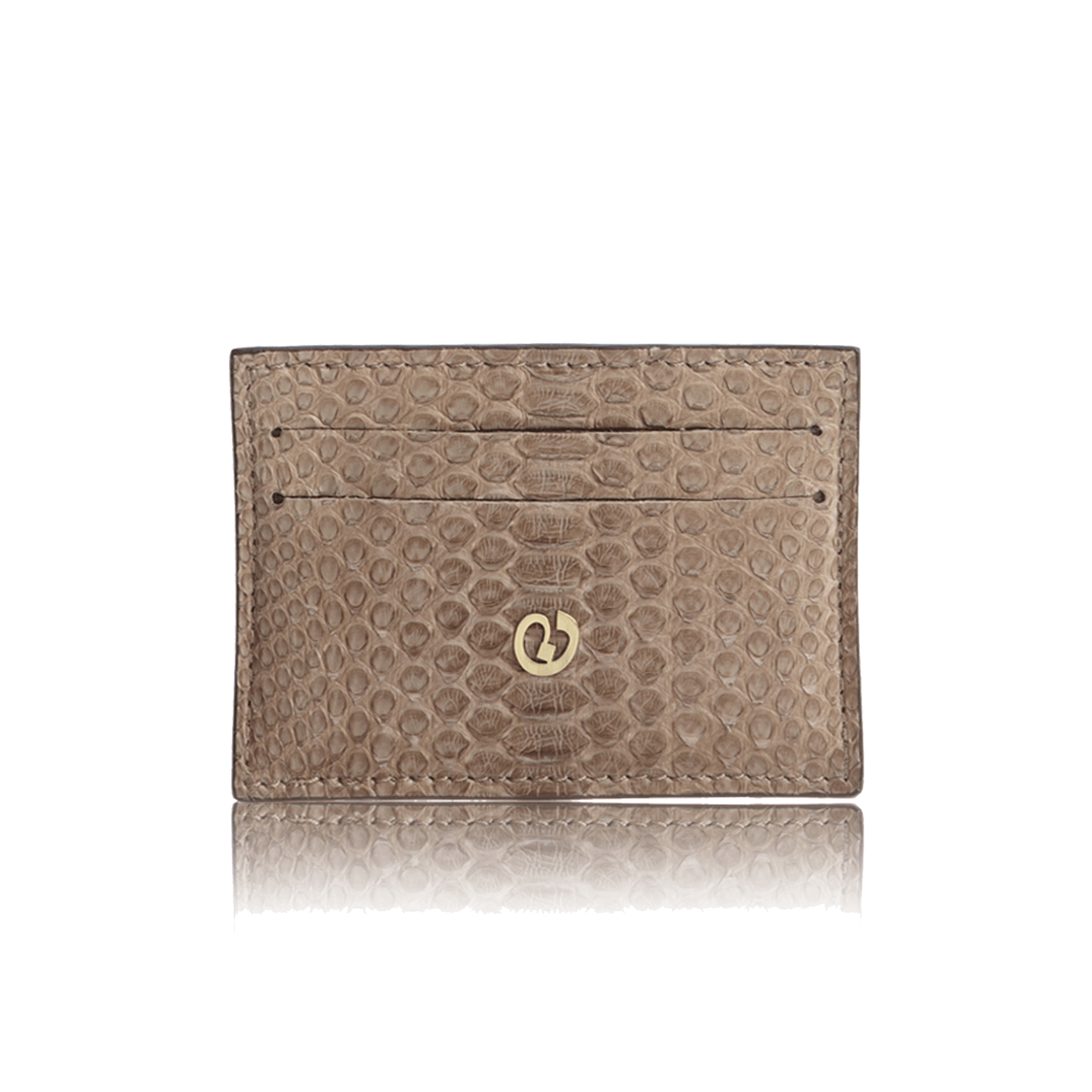 FL by NADA SAWAYA Credit Card Holder Taupe Python Card Case