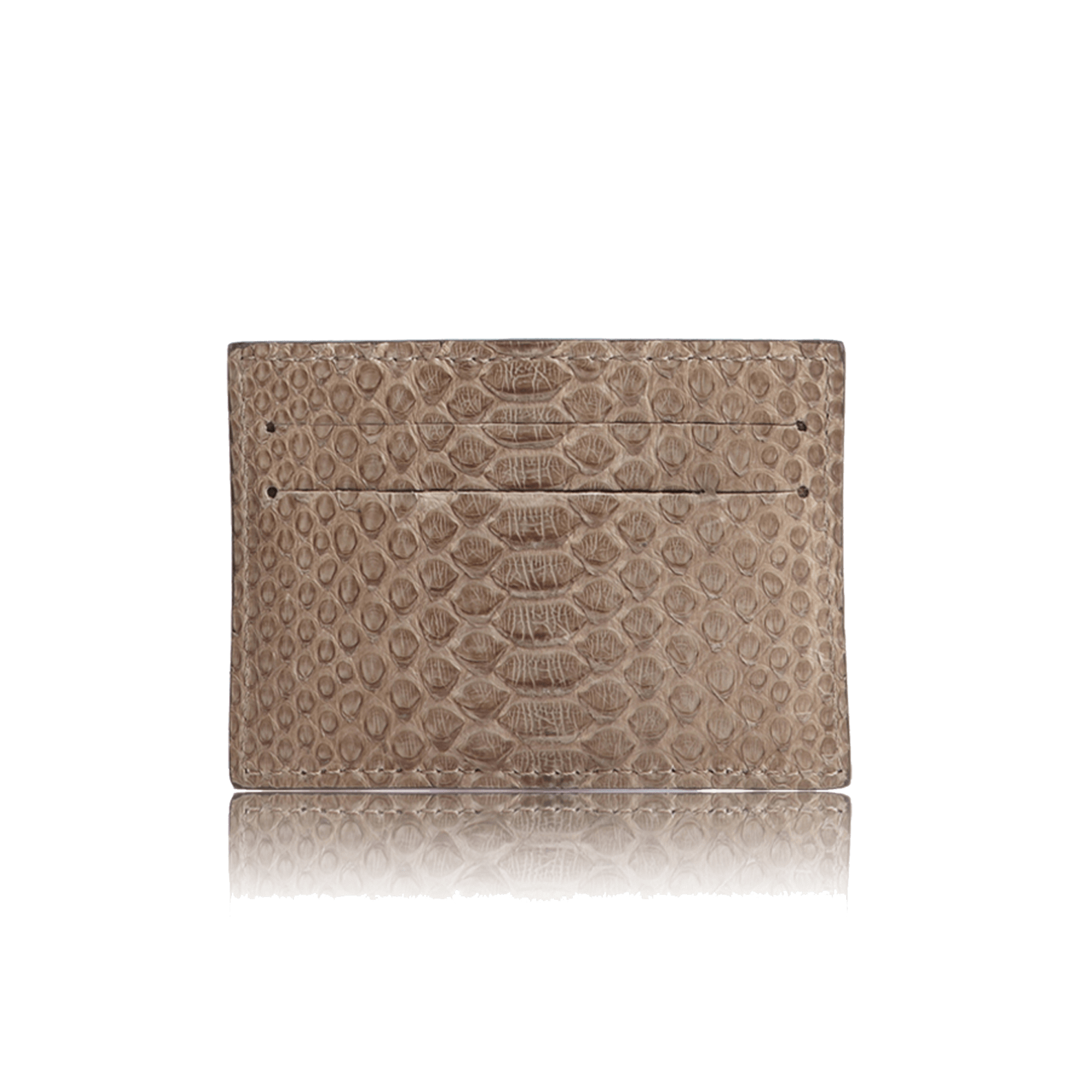 FL by NADA SAWAYA Credit Card Holder Taupe Python Card Case