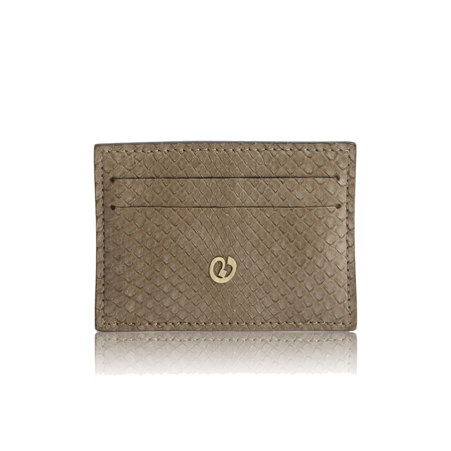 FL by NADA SAWAYA Credit Card Holder Taupe Python Card Case