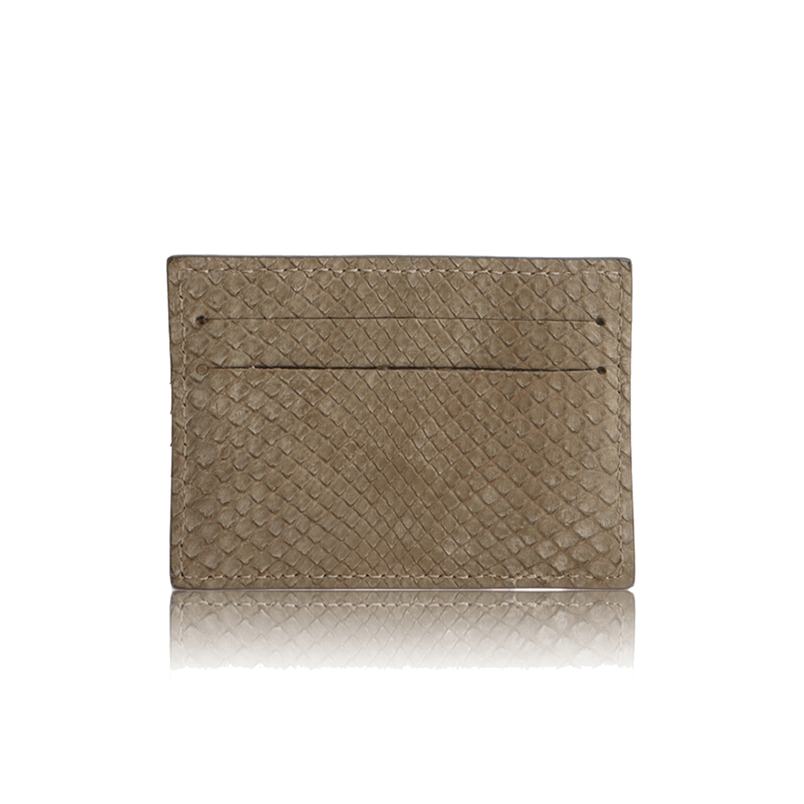FL by NADA SAWAYA Credit Card Holder Taupe Python Card Case