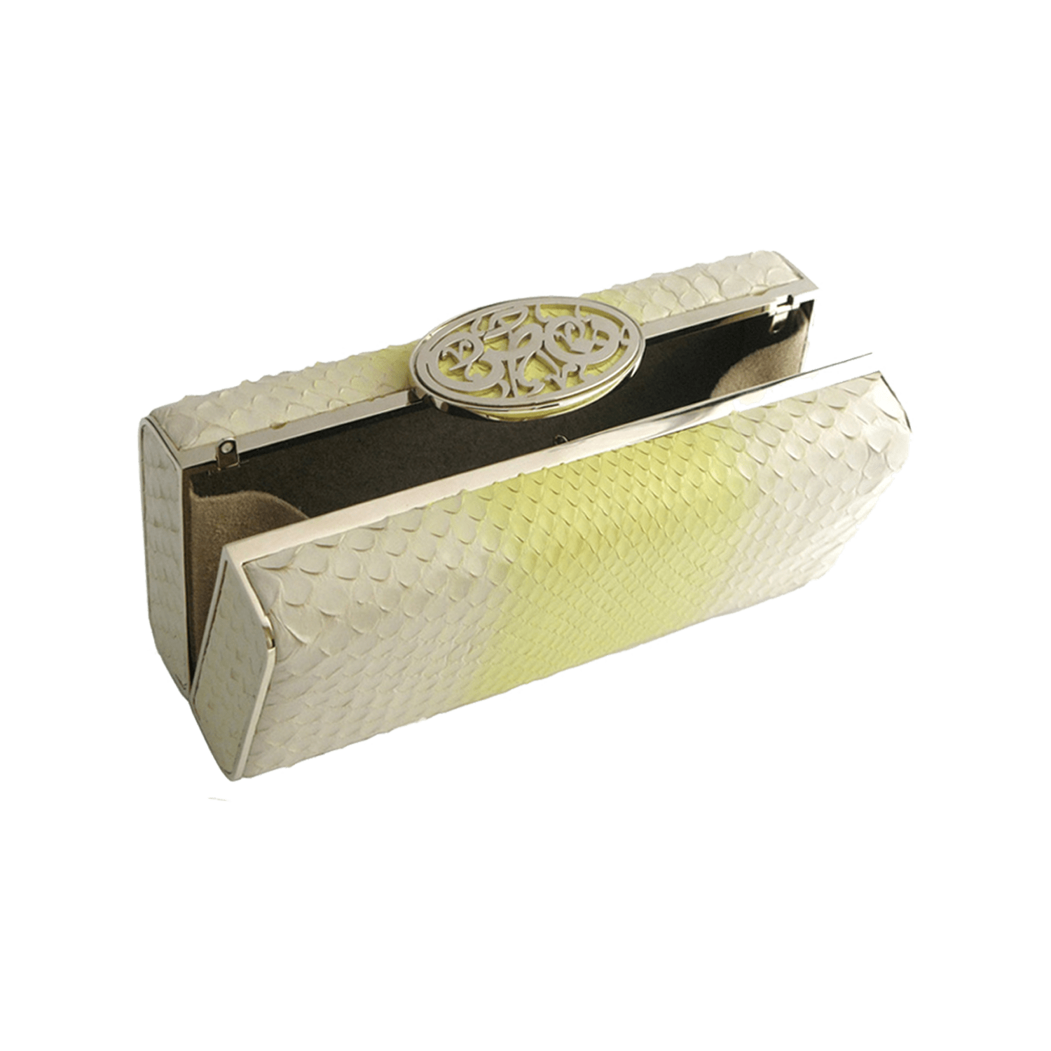 FL by NADA SAWAYA Minaudiere Beige and Yellow / Light gold Ali - Python Minaudiere