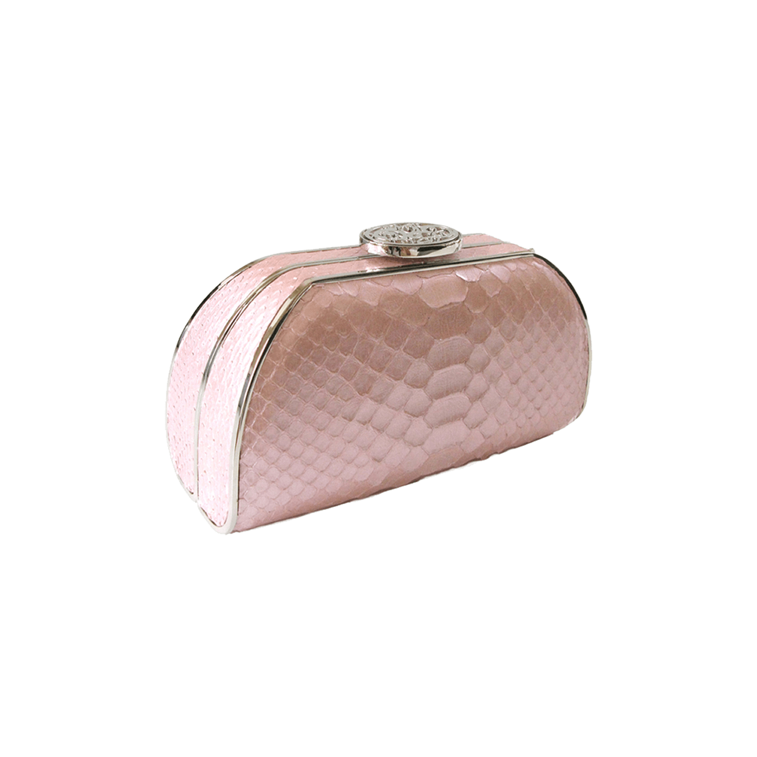 FL by NADA SAWAYA Minaudiere Light Pink / Palladium Bella - Python Minaudiere