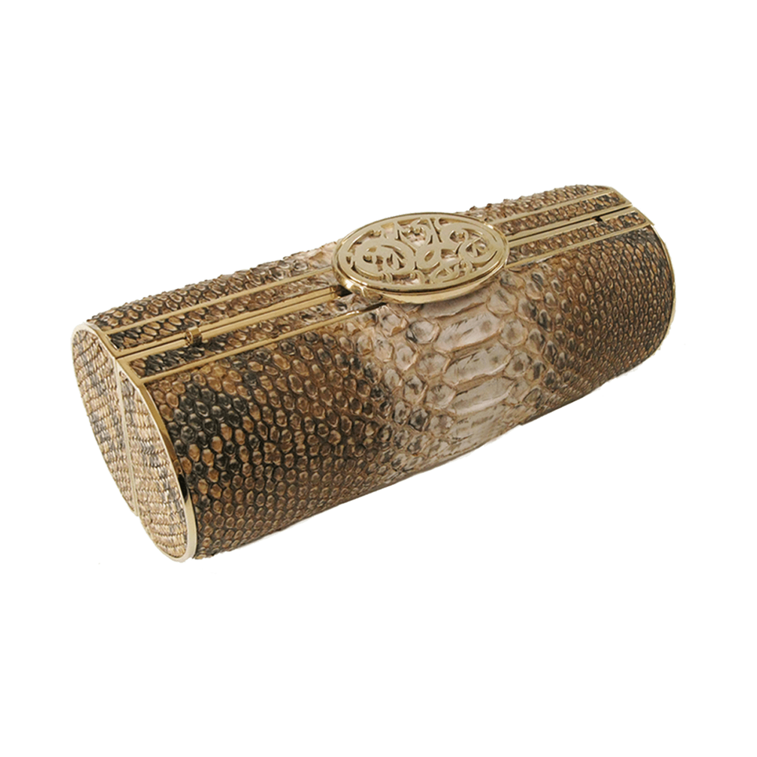 FL by NADA SAWAYA Minaudiere Beige / Light gold Maria - Python Minaudiere