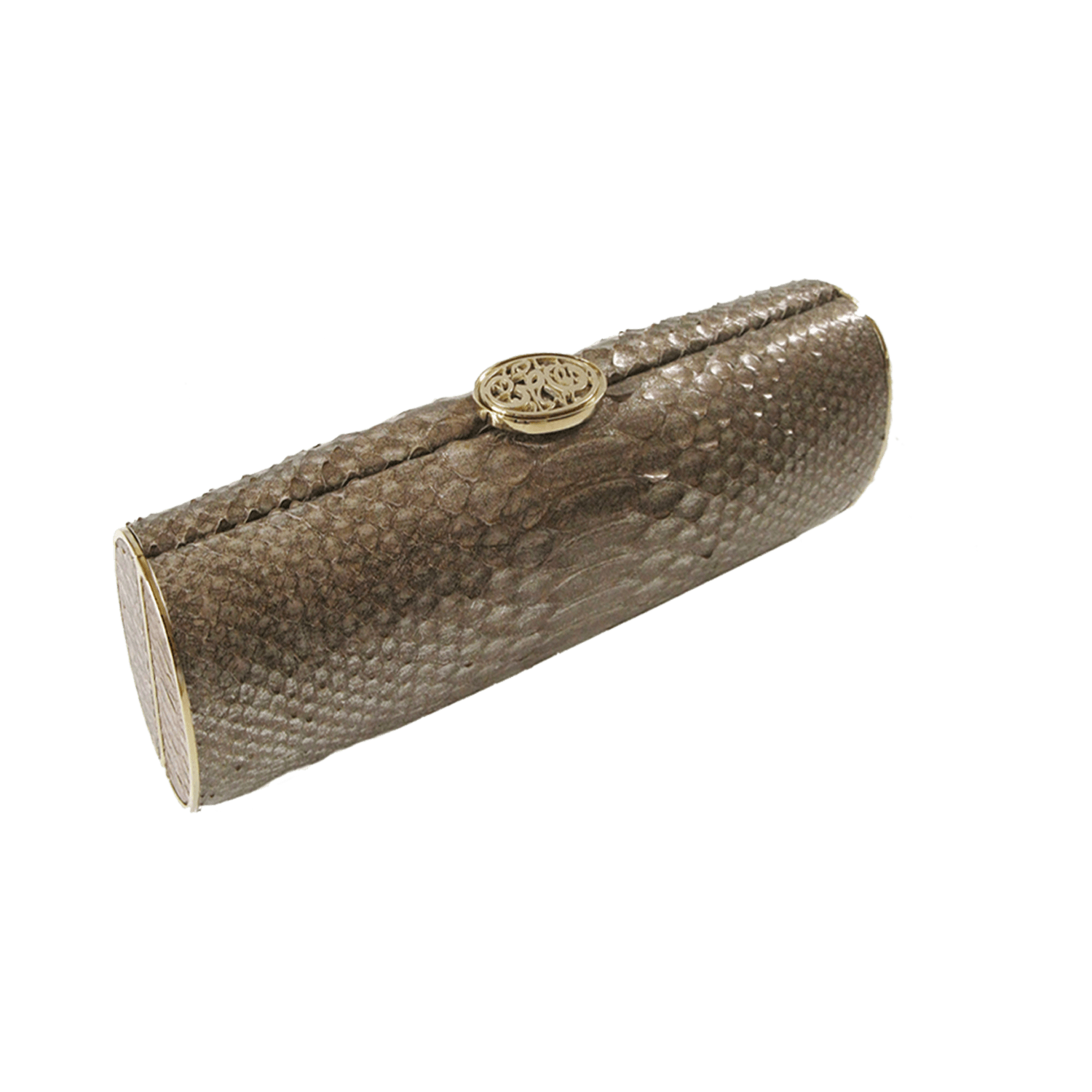 FL by NADA SAWAYA Minaudiere Taupe / Light gold Raissa - Python Minaudiere
