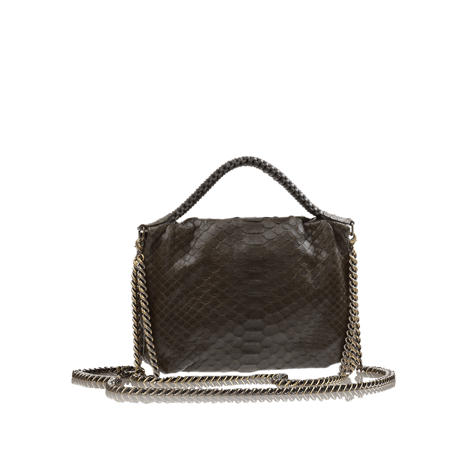 FL by NADA SAWAYA Mini Bags Olive Brown Bibi - Mini Python bag