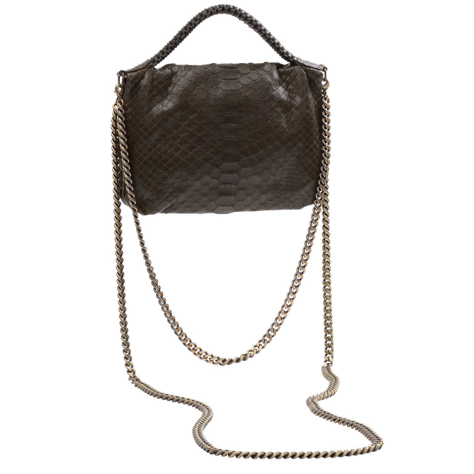FL by NADA SAWAYA Mini Bags Olive Brown Bibi - Mini Python bag