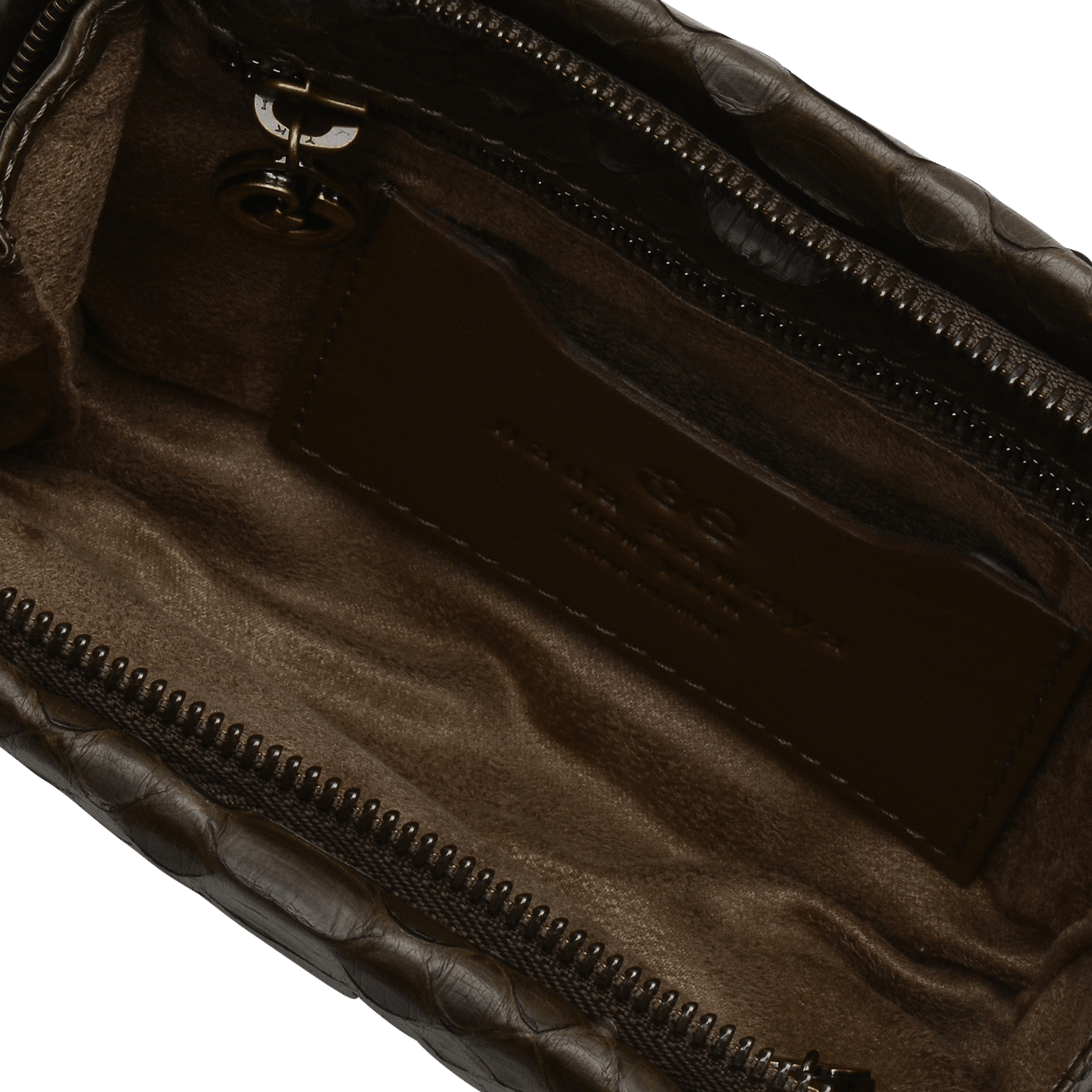 FL by NADA SAWAYA Mini Bags Olive Brown Bibi - Mini Python bag